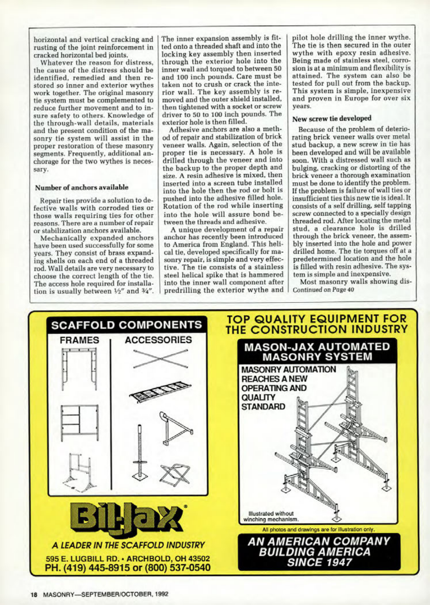 Masonry Magazine October 1992 Page. 18