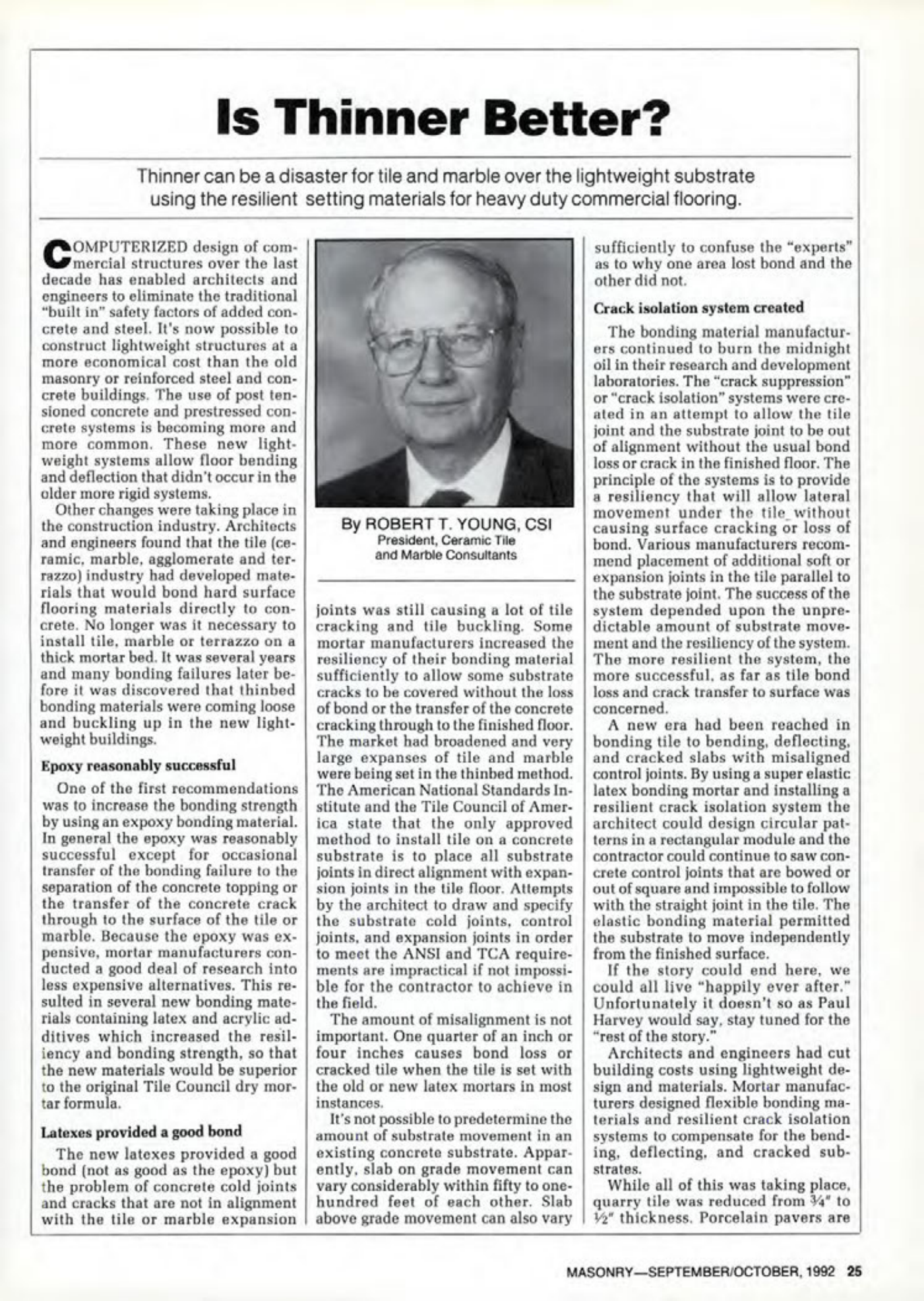 Masonry Magazine October 1992 Page. 25