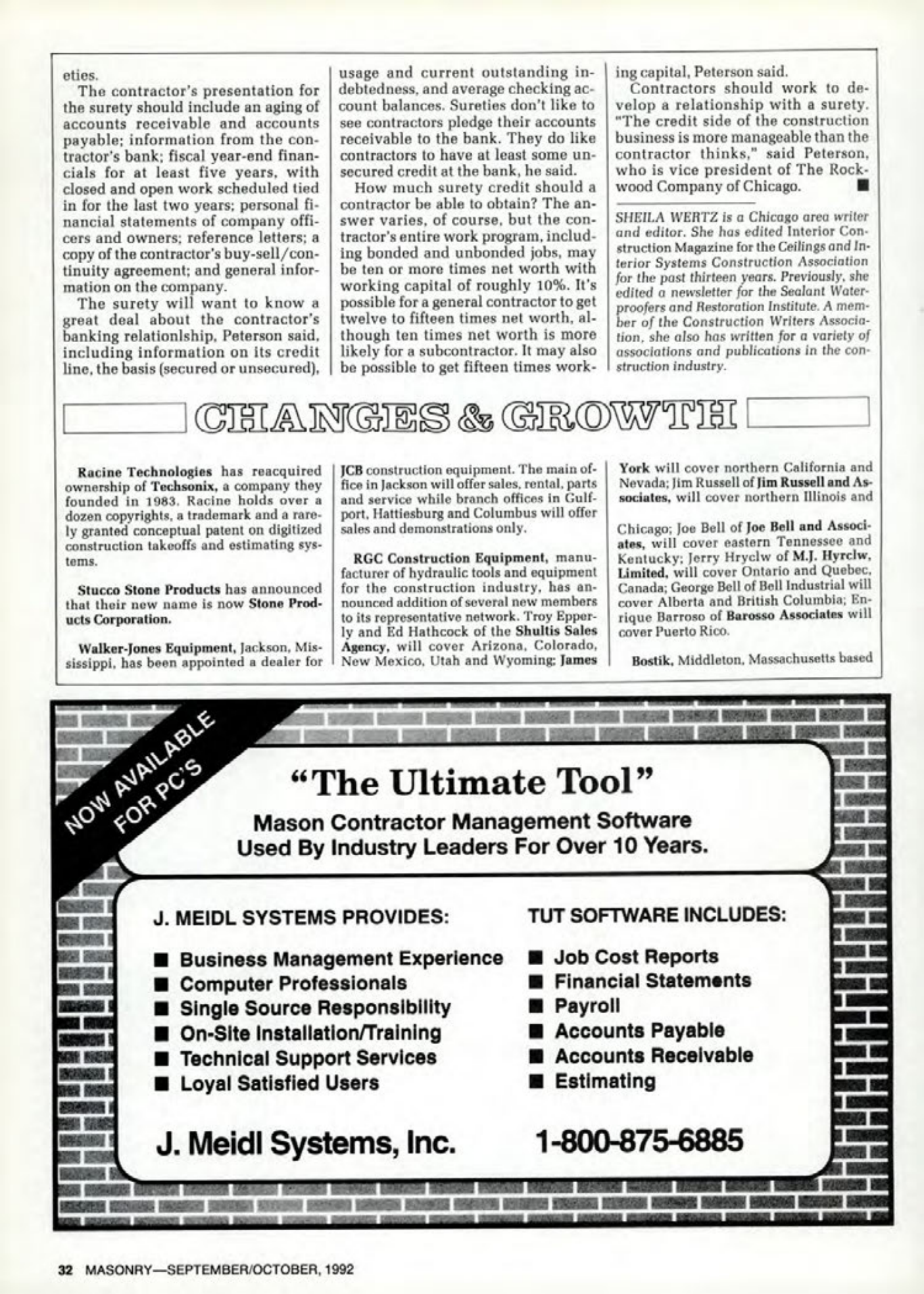 Masonry Magazine October 1992 Page. 32
