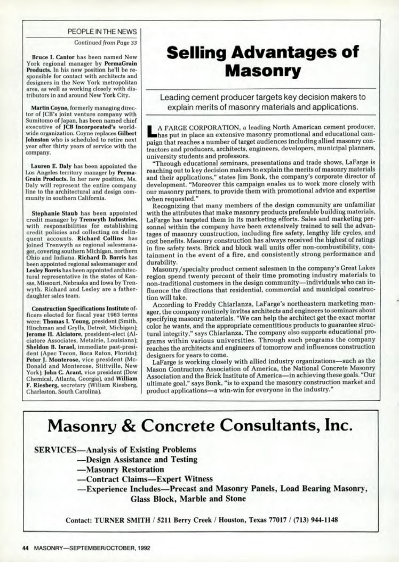 Masonry Magazine October 1992 Page. 44