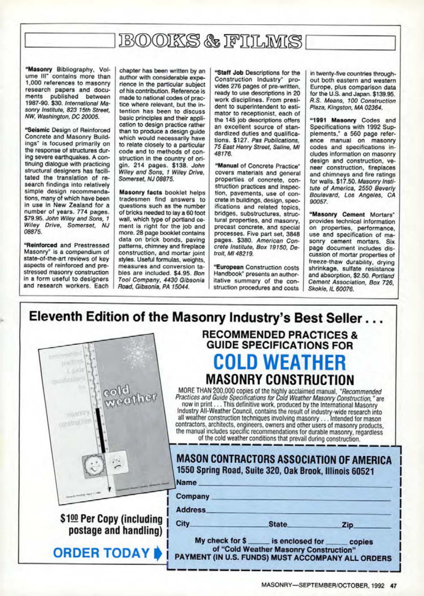 Masonry Magazine October 1992 Page. 47