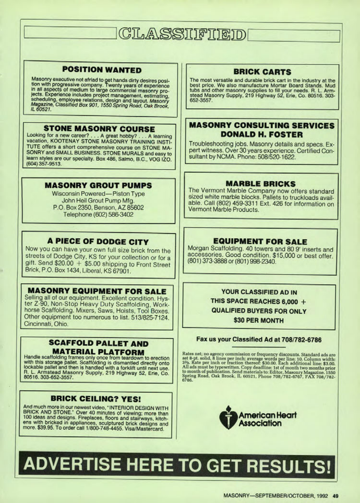 Masonry Magazine October 1992 Page. 49