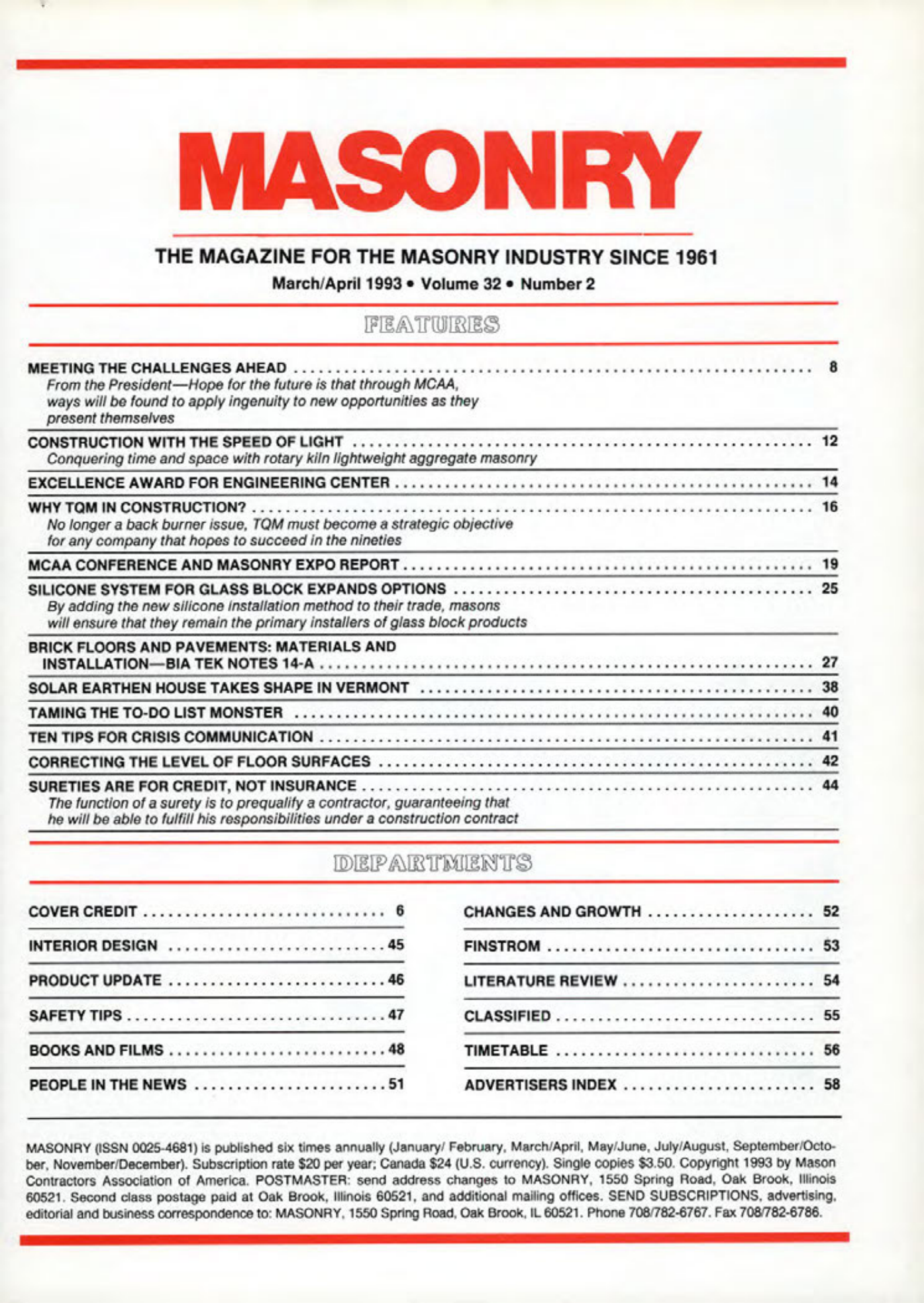 Masonry Magazine April 1993 Page. 3