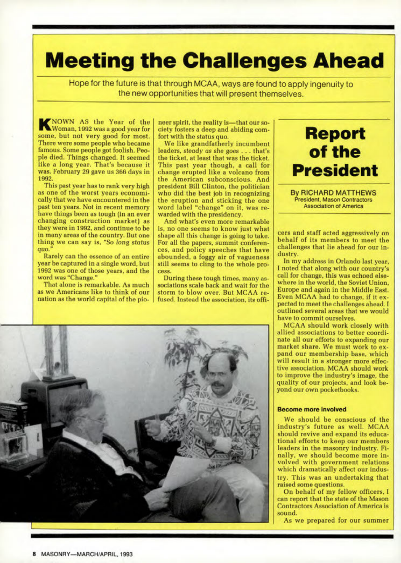 Masonry Magazine April 1993 Page. 8