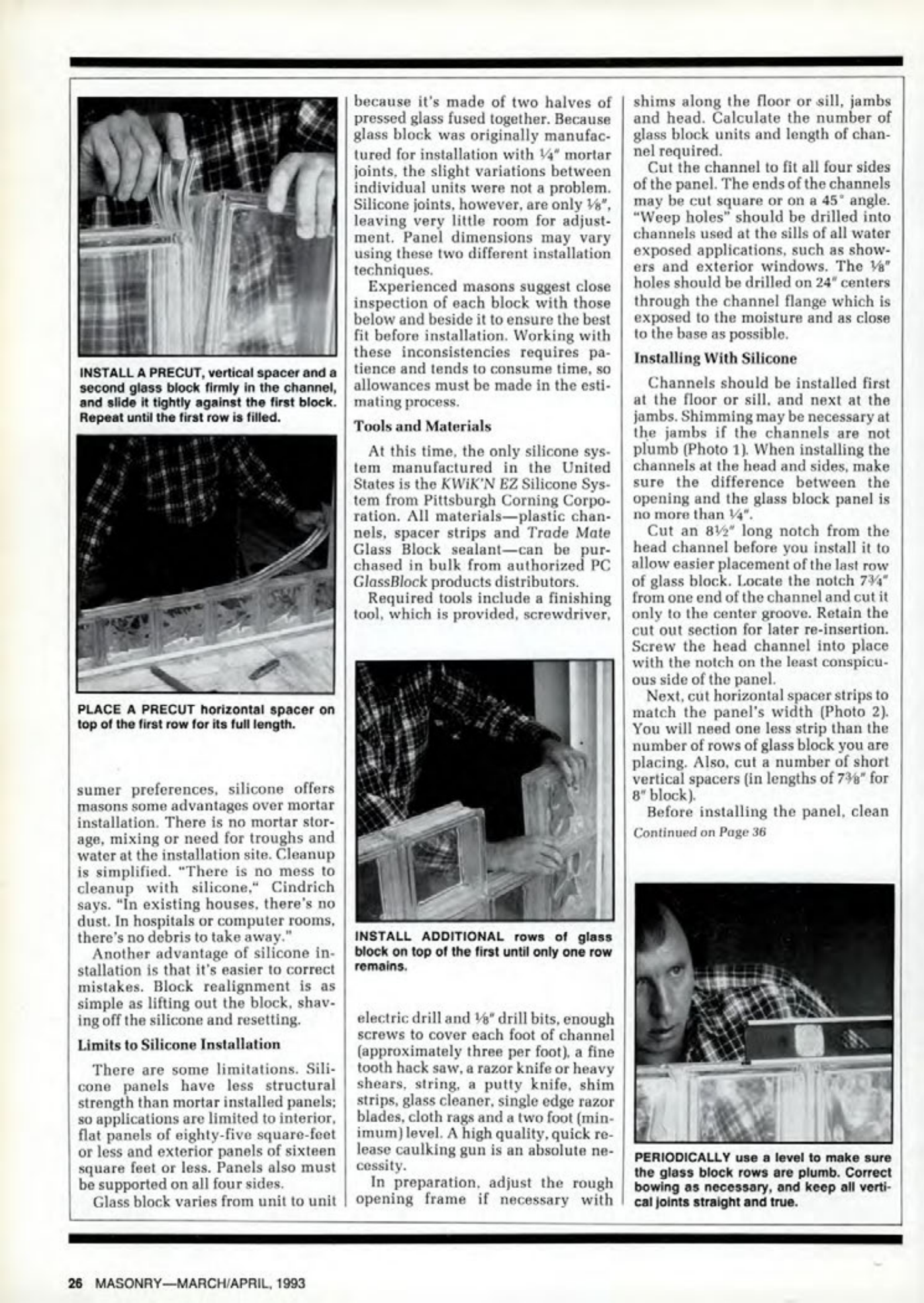 Masonry Magazine April 1993 Page. 26