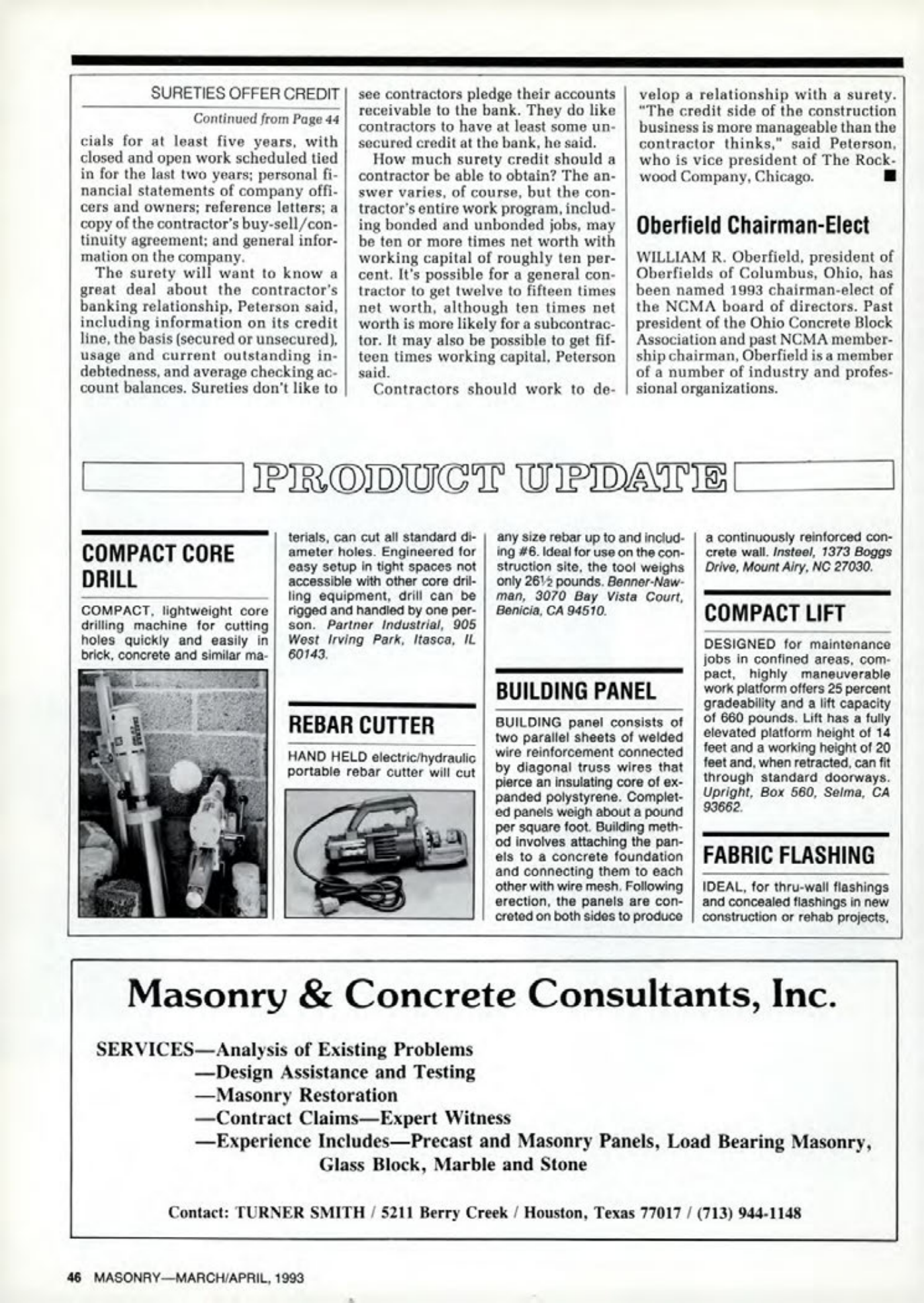 Masonry Magazine April 1993 Page. 46
