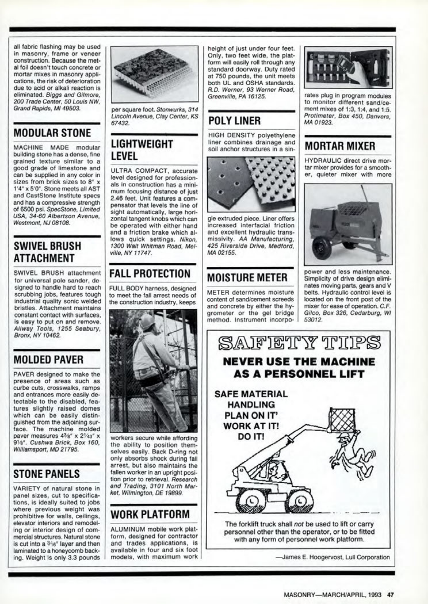 Masonry Magazine April 1993 Page. 47