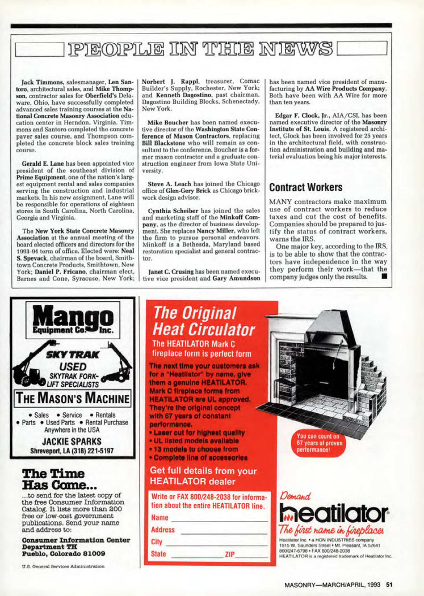 Masonry Magazine April 1993 Page. 51