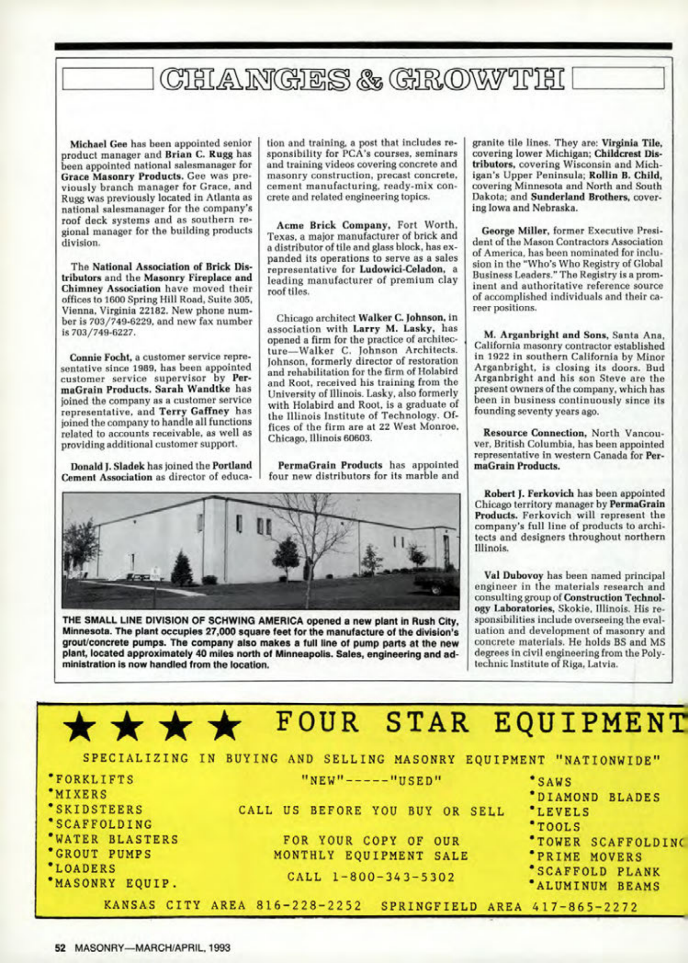 Masonry Magazine April 1993 Page. 52