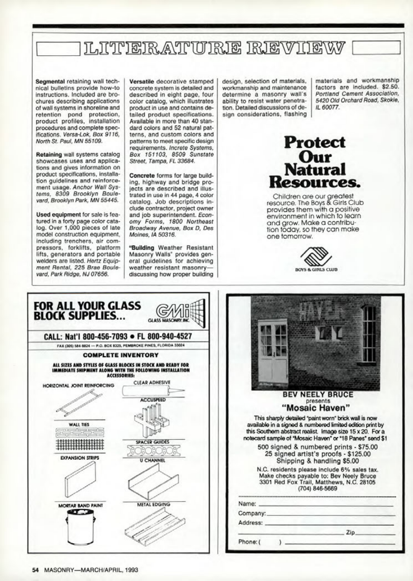Masonry Magazine April 1993 Page. 54