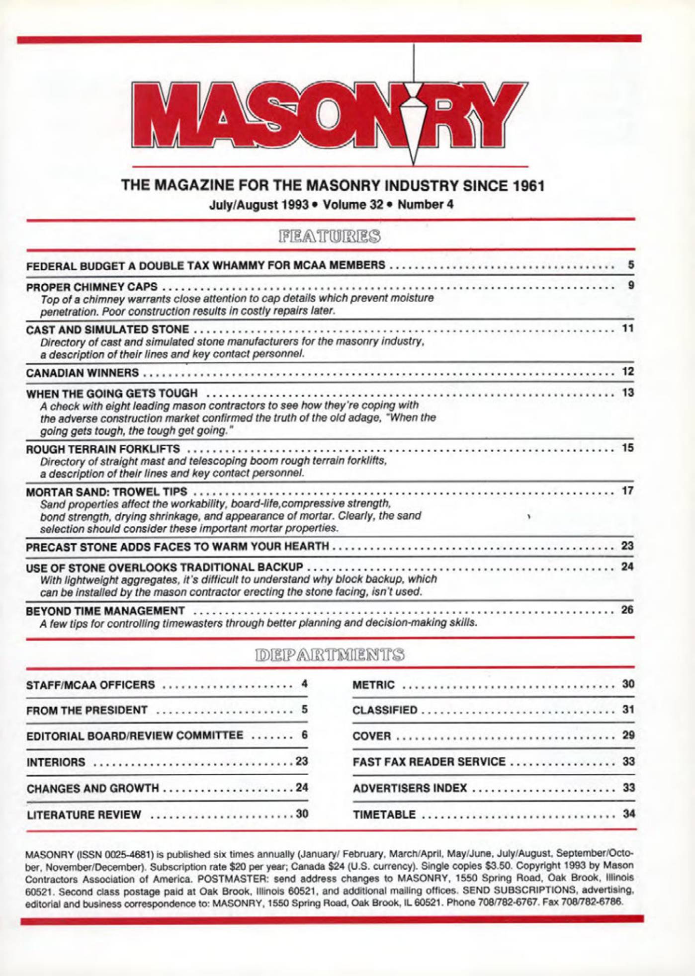 Masonry Magazine August 1993 Page. 3