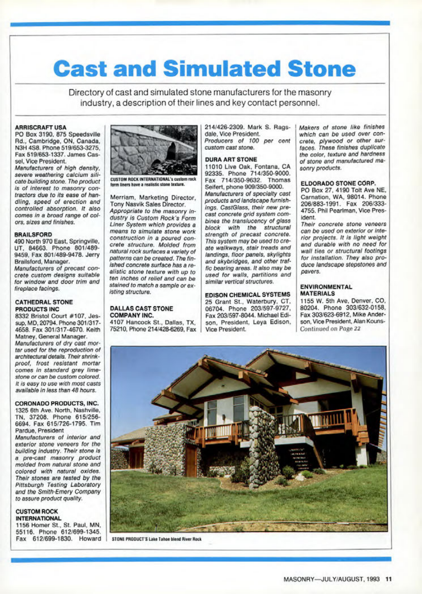 Masonry Magazine August 1993 Page. 11