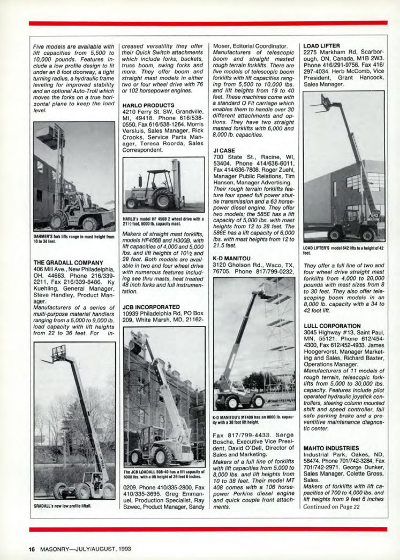 Masonry Magazine August 1993 Page. 16