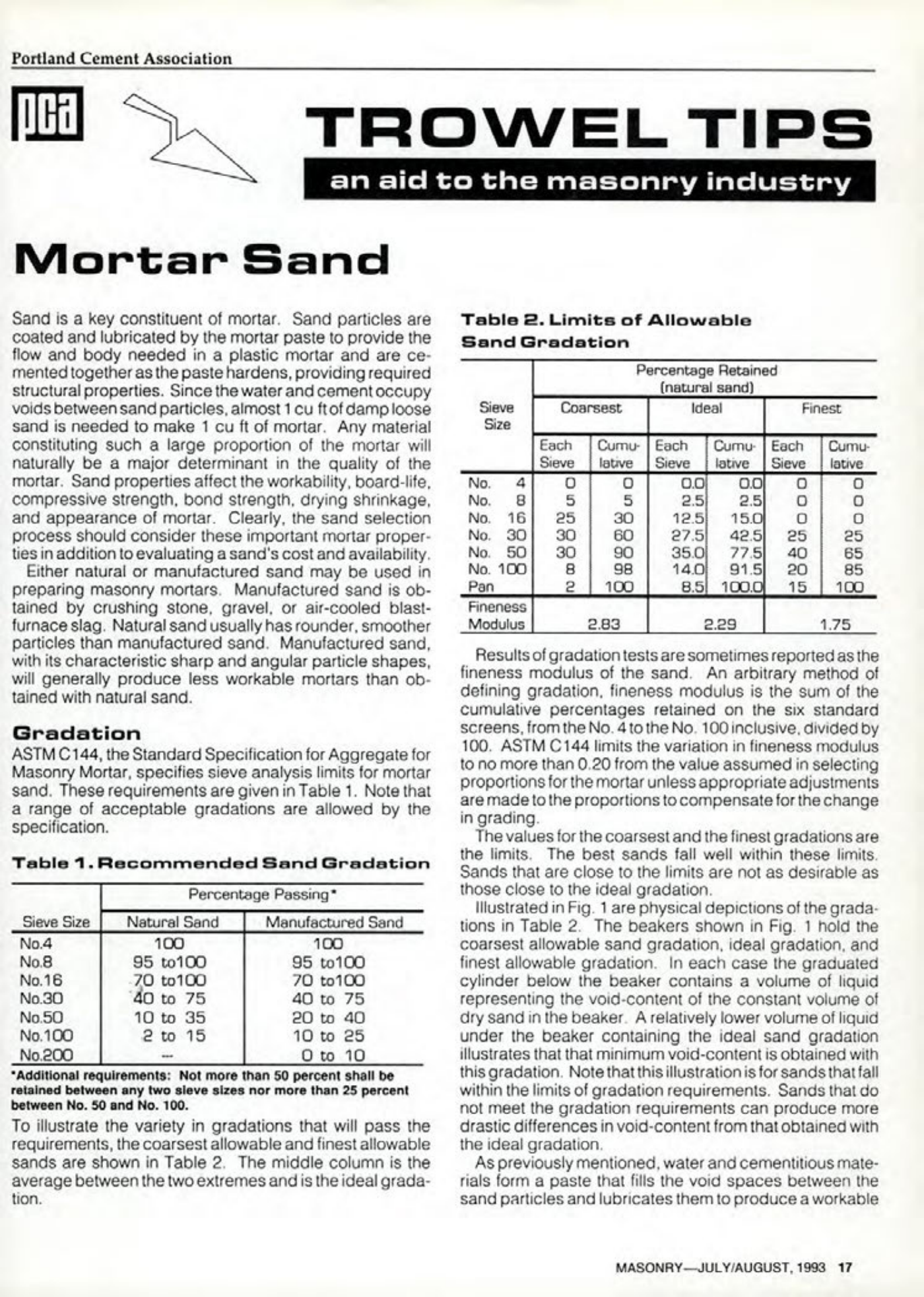Masonry Magazine August 1993 Page. 17