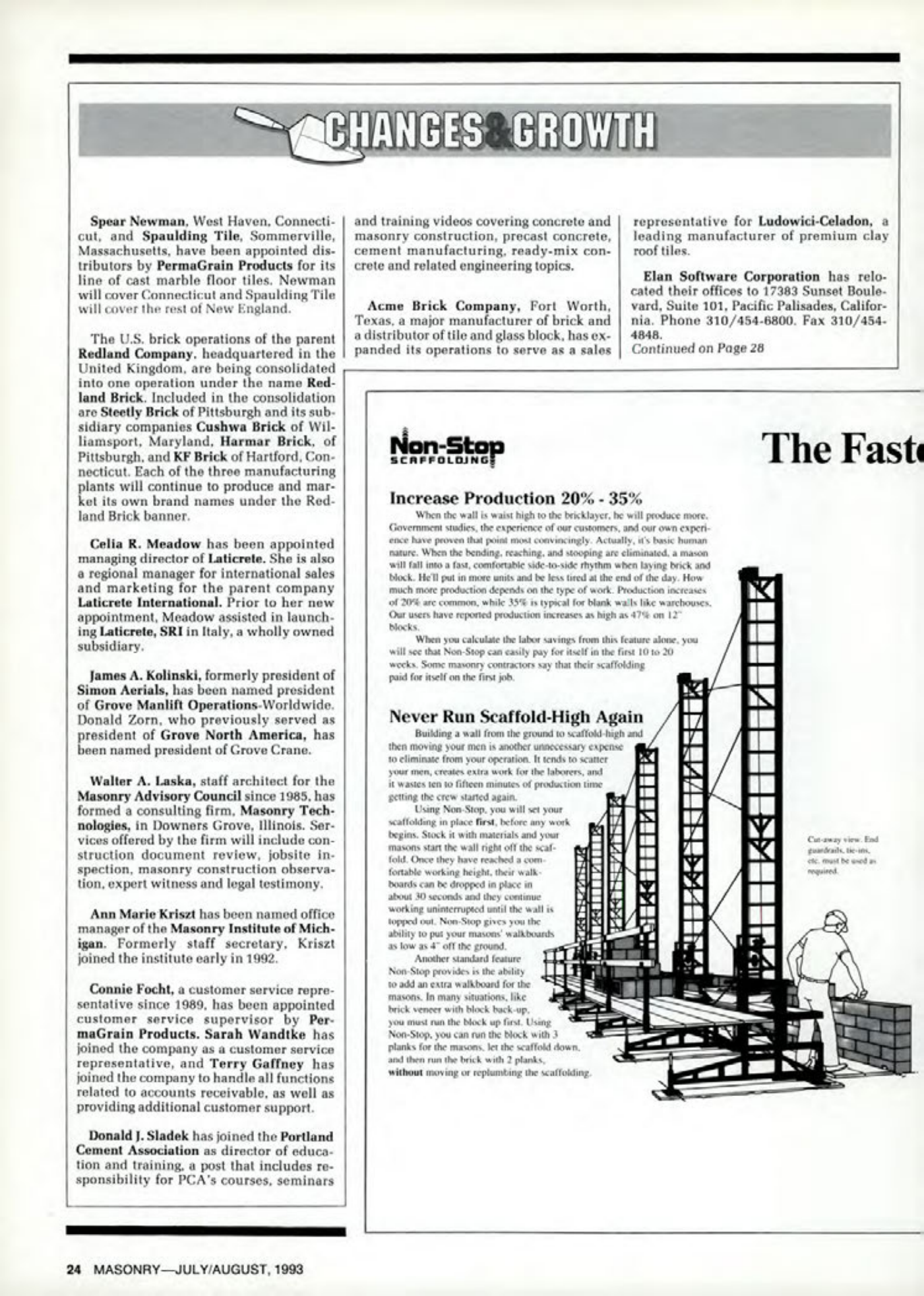 Masonry Magazine August 1993 Page. 24