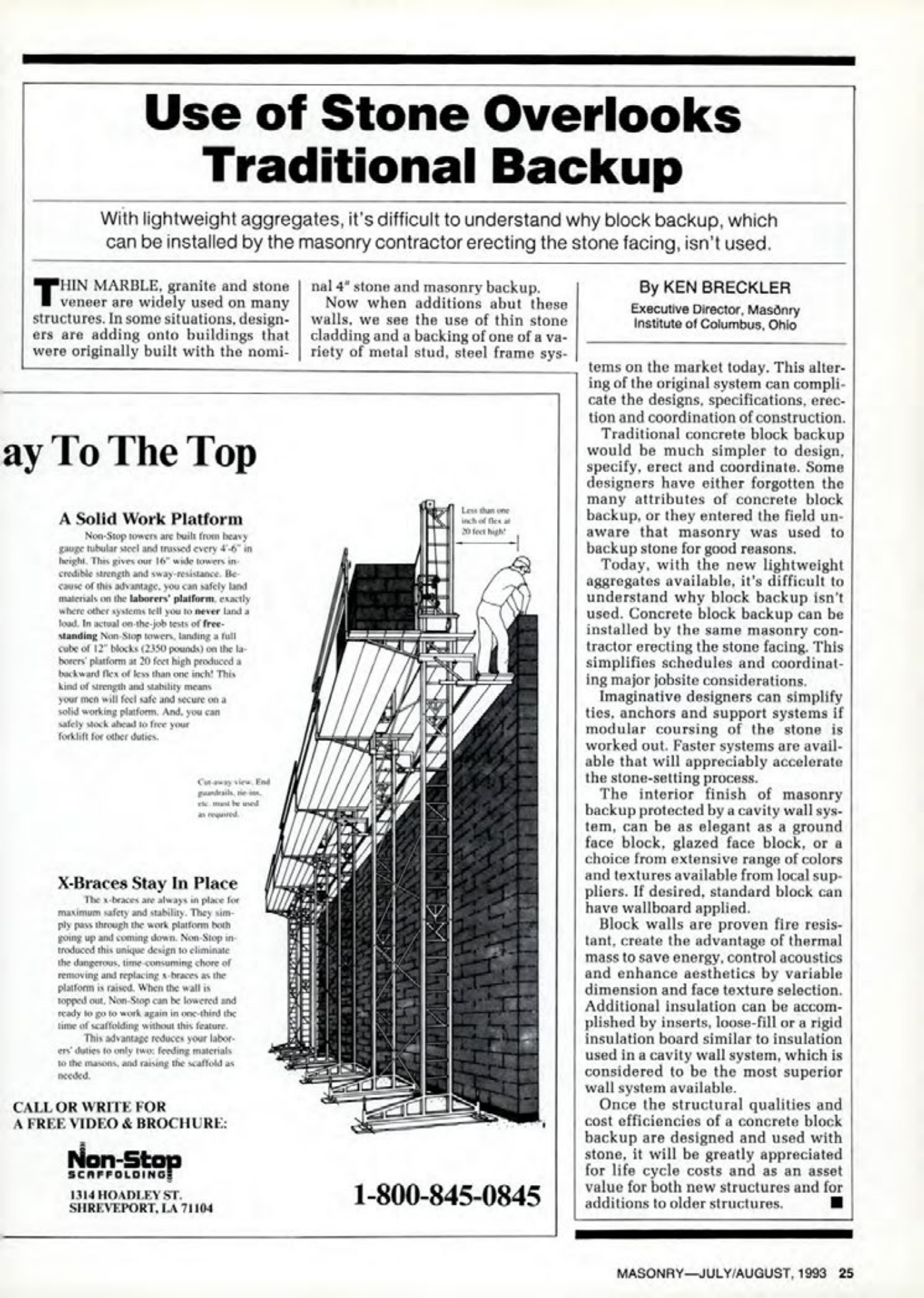 Masonry Magazine August 1993 Page. 25