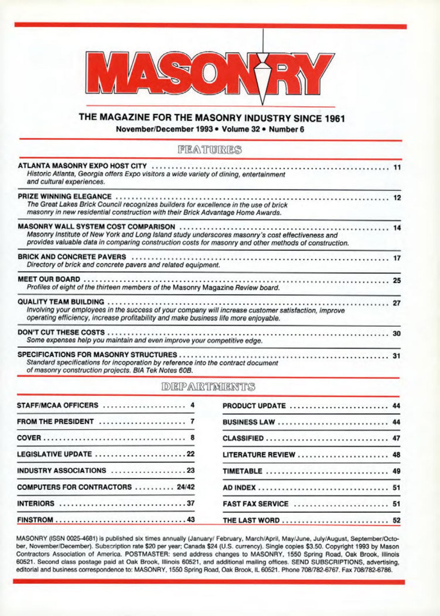 Masonry Magazine December 1993 Page. 3