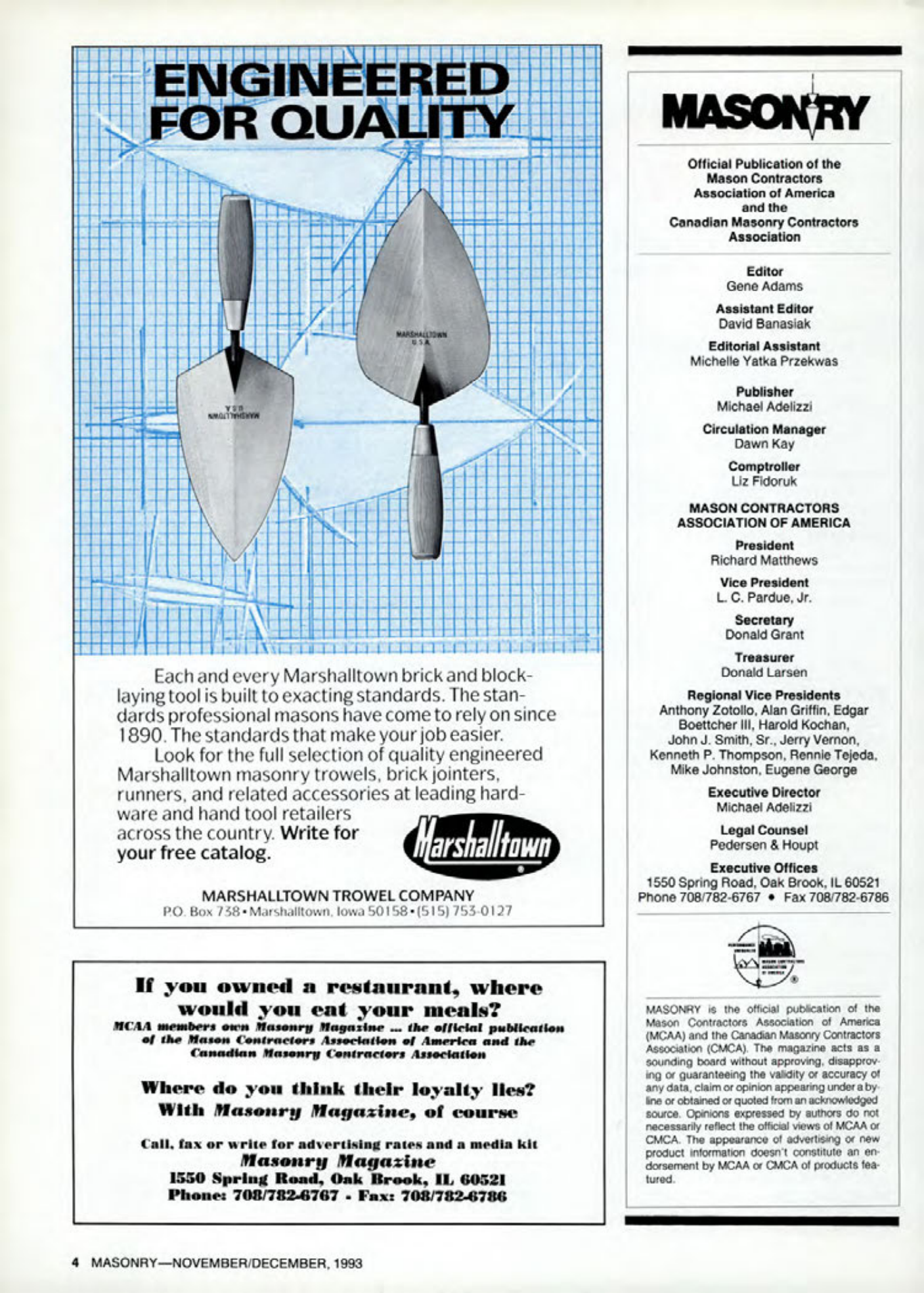 Masonry Magazine December 1993 Page. 4