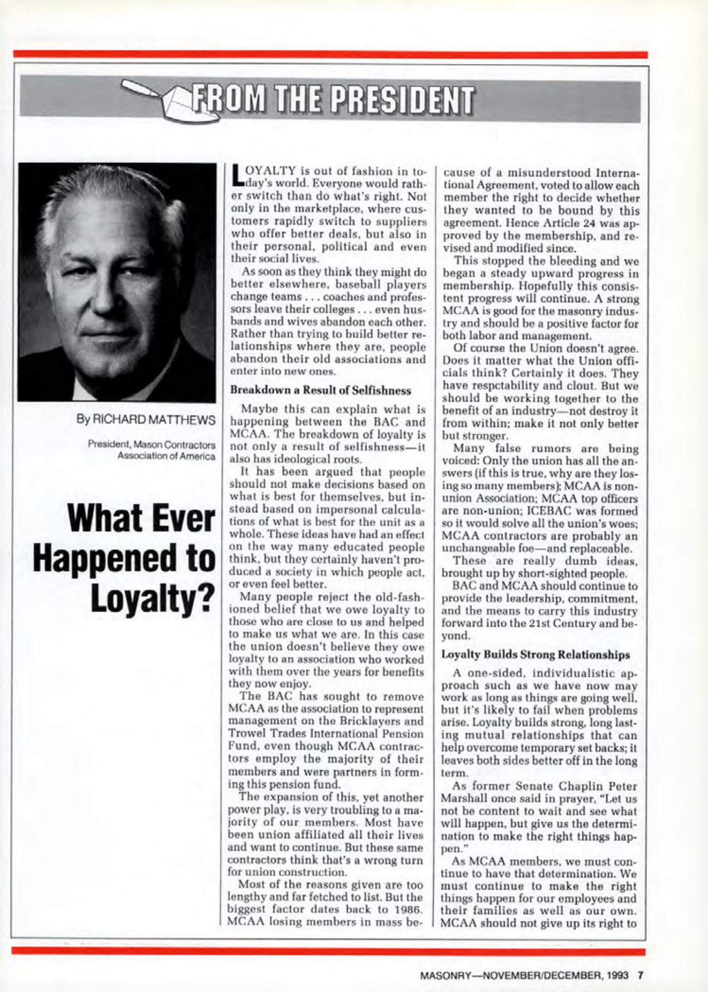 Masonry Magazine December 1993 Page. 7