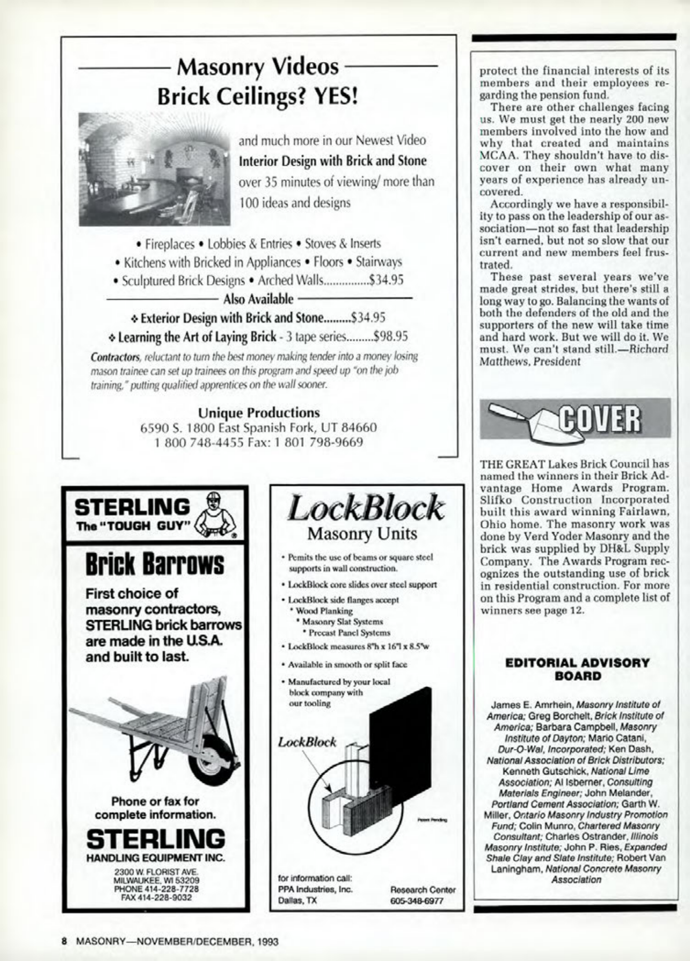 Masonry Magazine December 1993 Page. 8