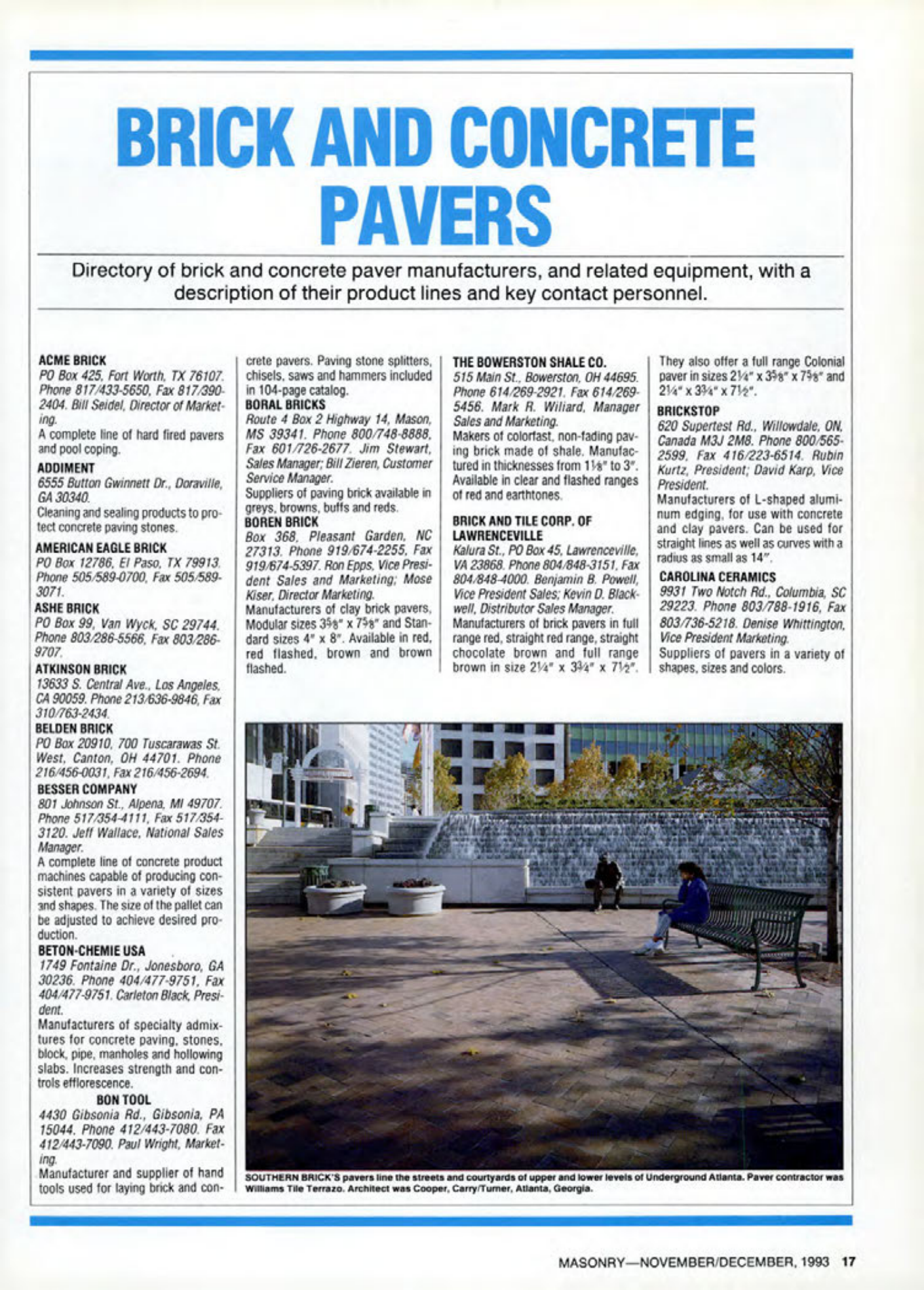 Masonry Magazine December 1993 Page. 17