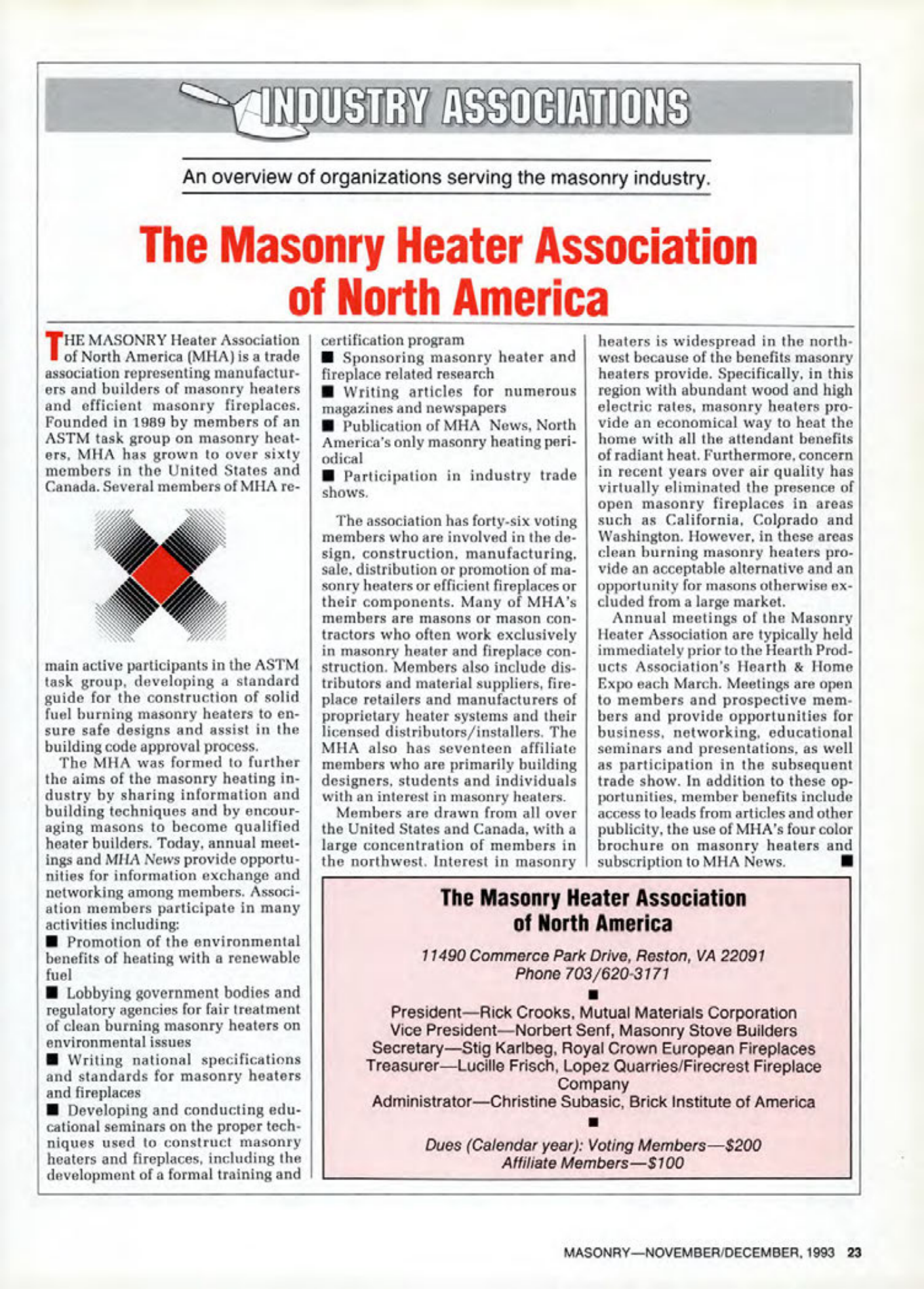 Masonry Magazine December 1993 Page. 23