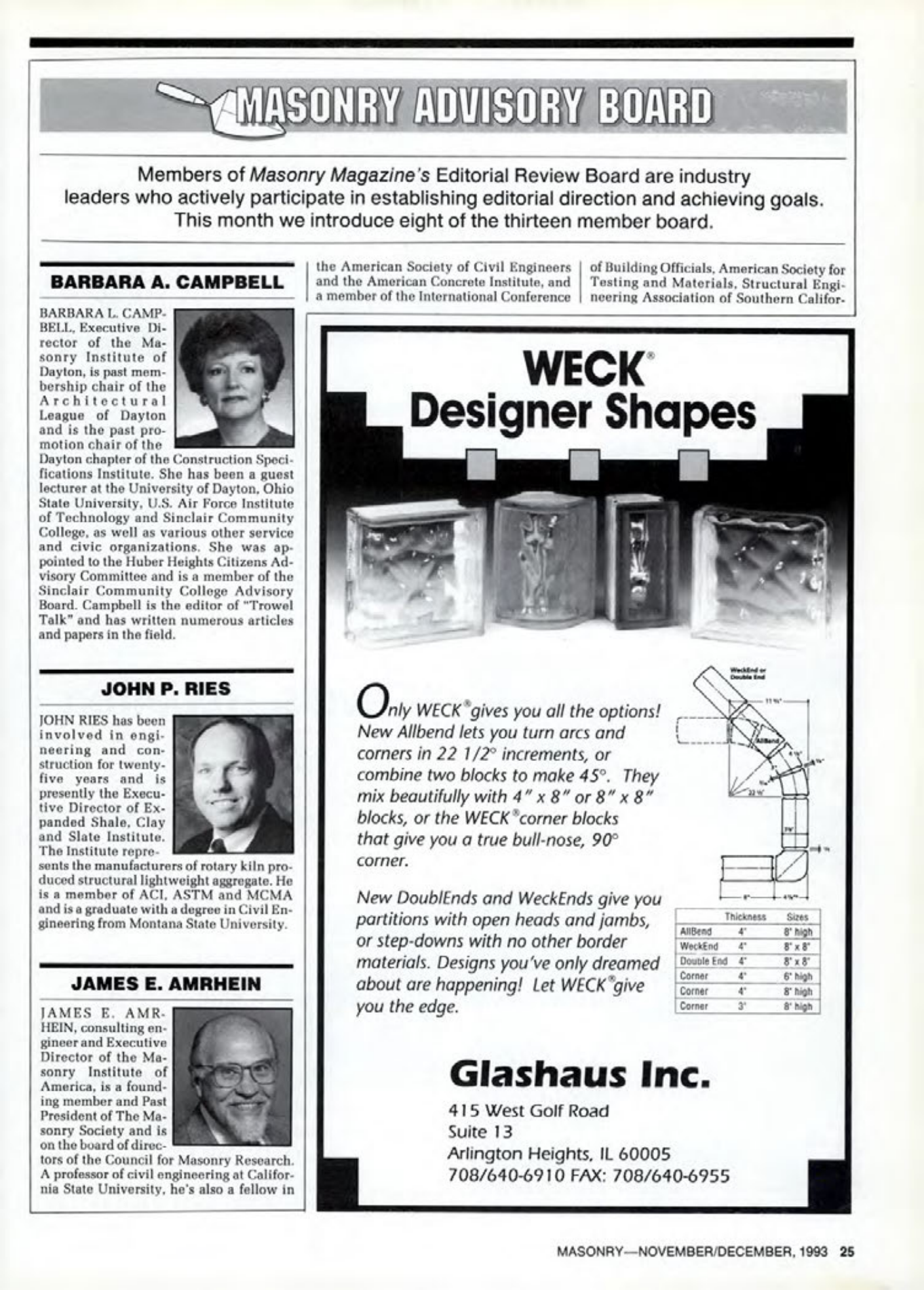 Masonry Magazine December 1993 Page. 25