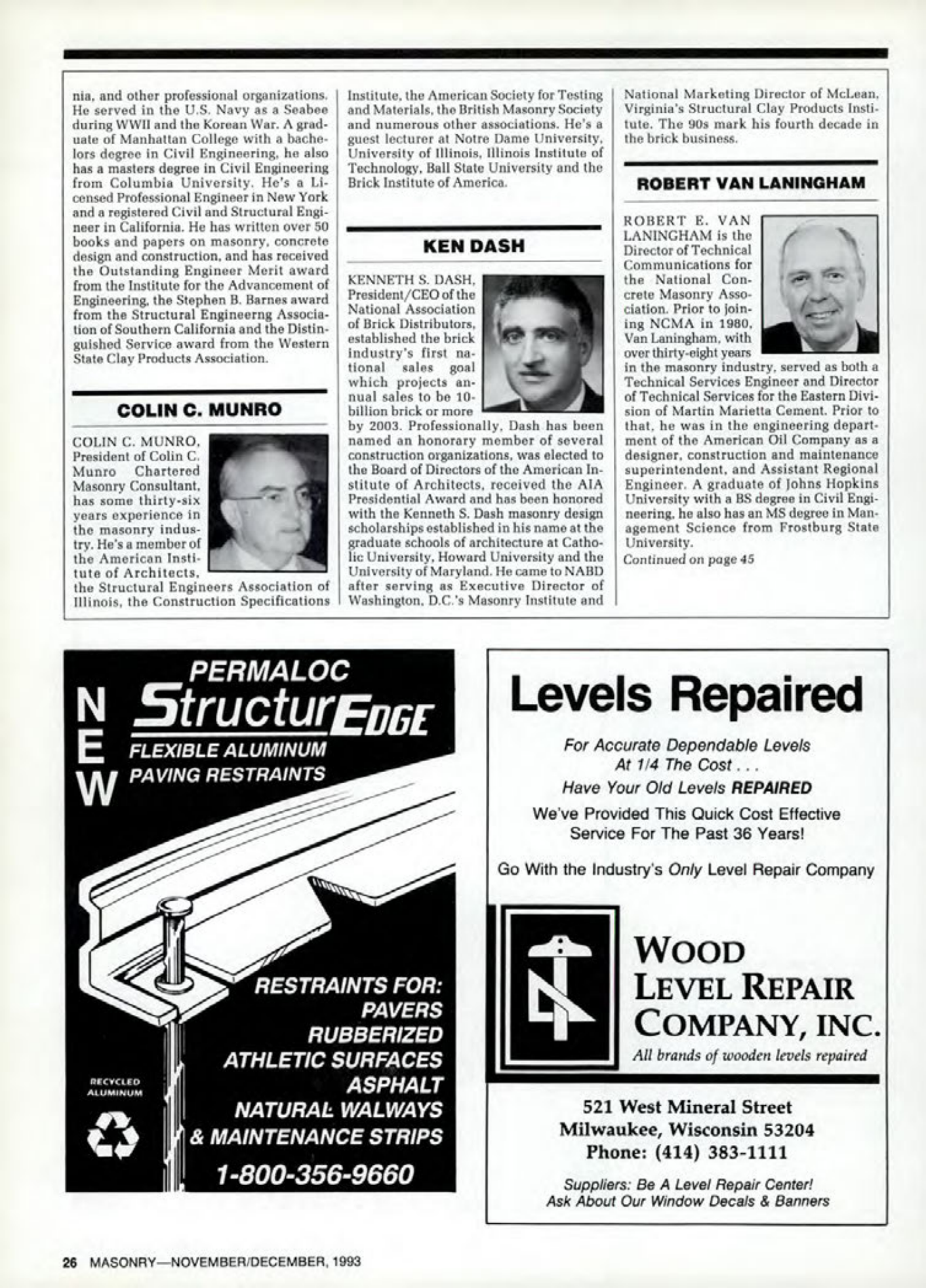 Masonry Magazine December 1993 Page. 26