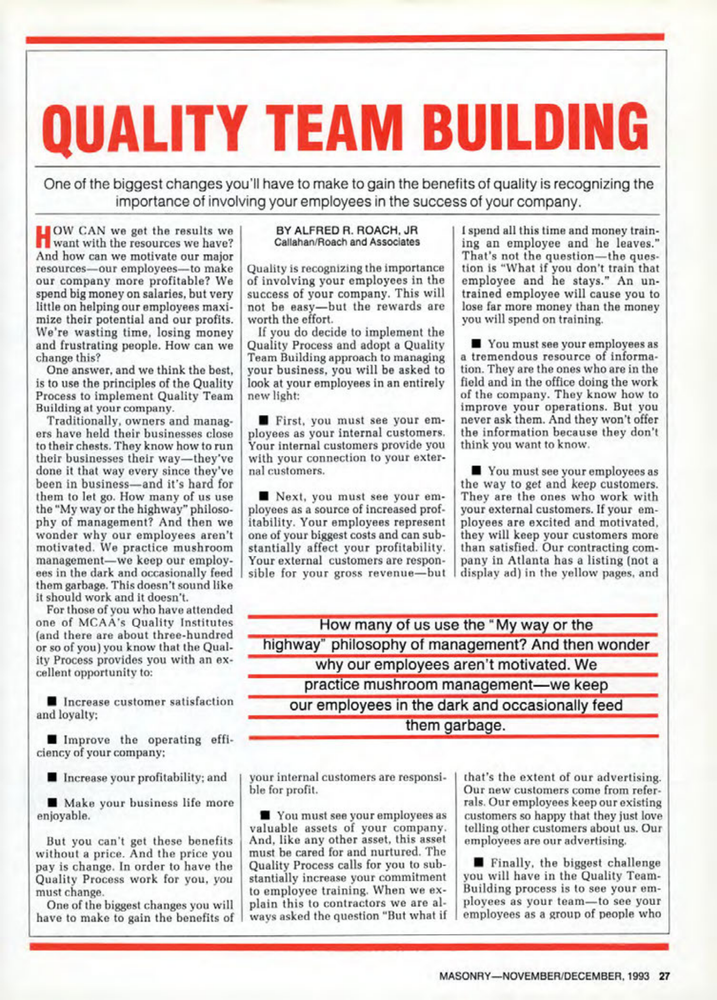Masonry Magazine December 1993 Page. 27
