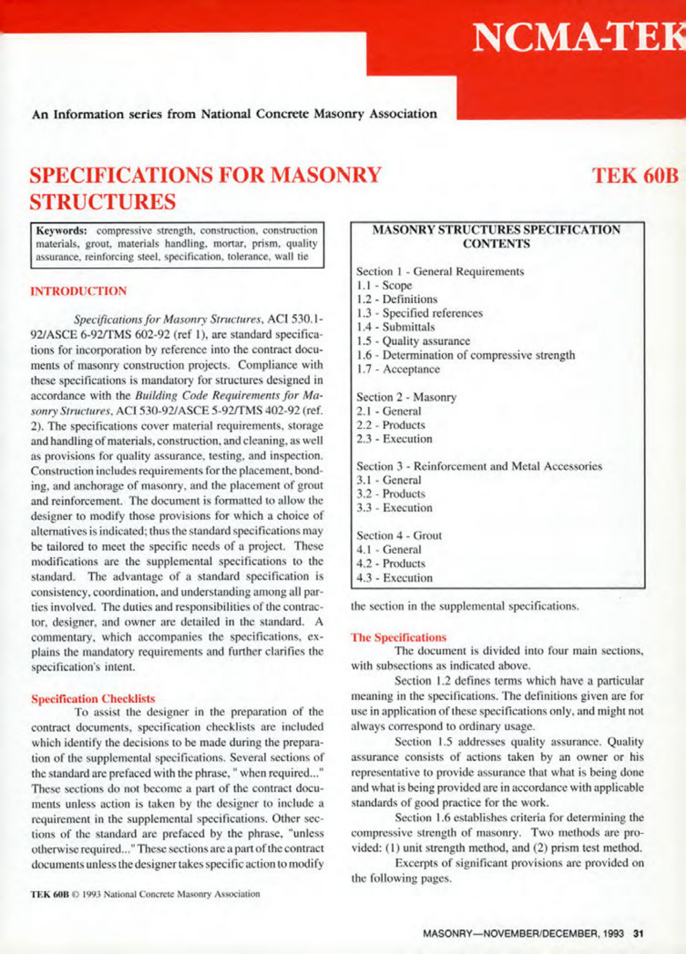 Masonry Magazine December 1993 Page. 31