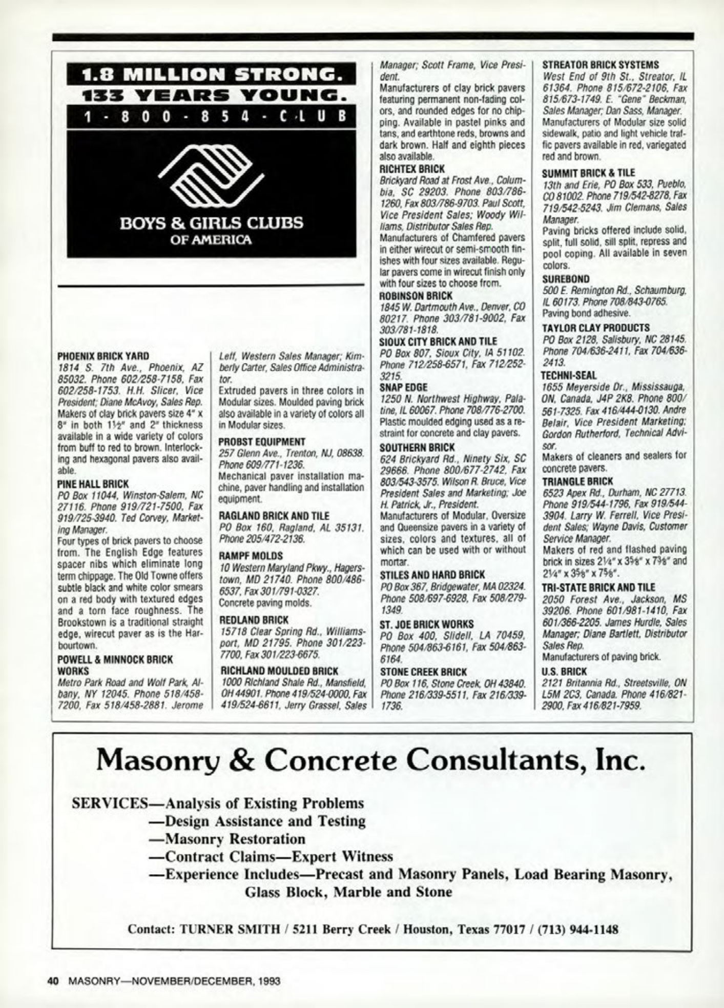 Masonry Magazine December 1993 Page. 40