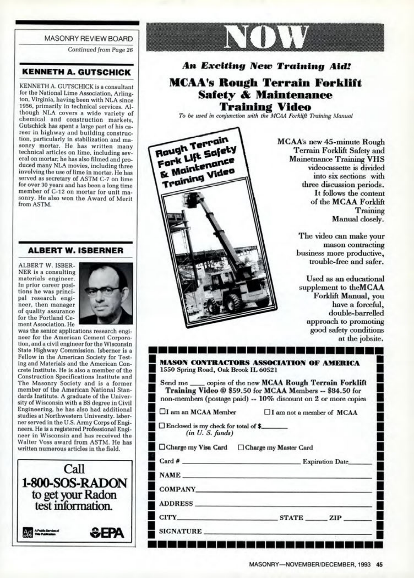 Masonry Magazine December 1993 Page. 45