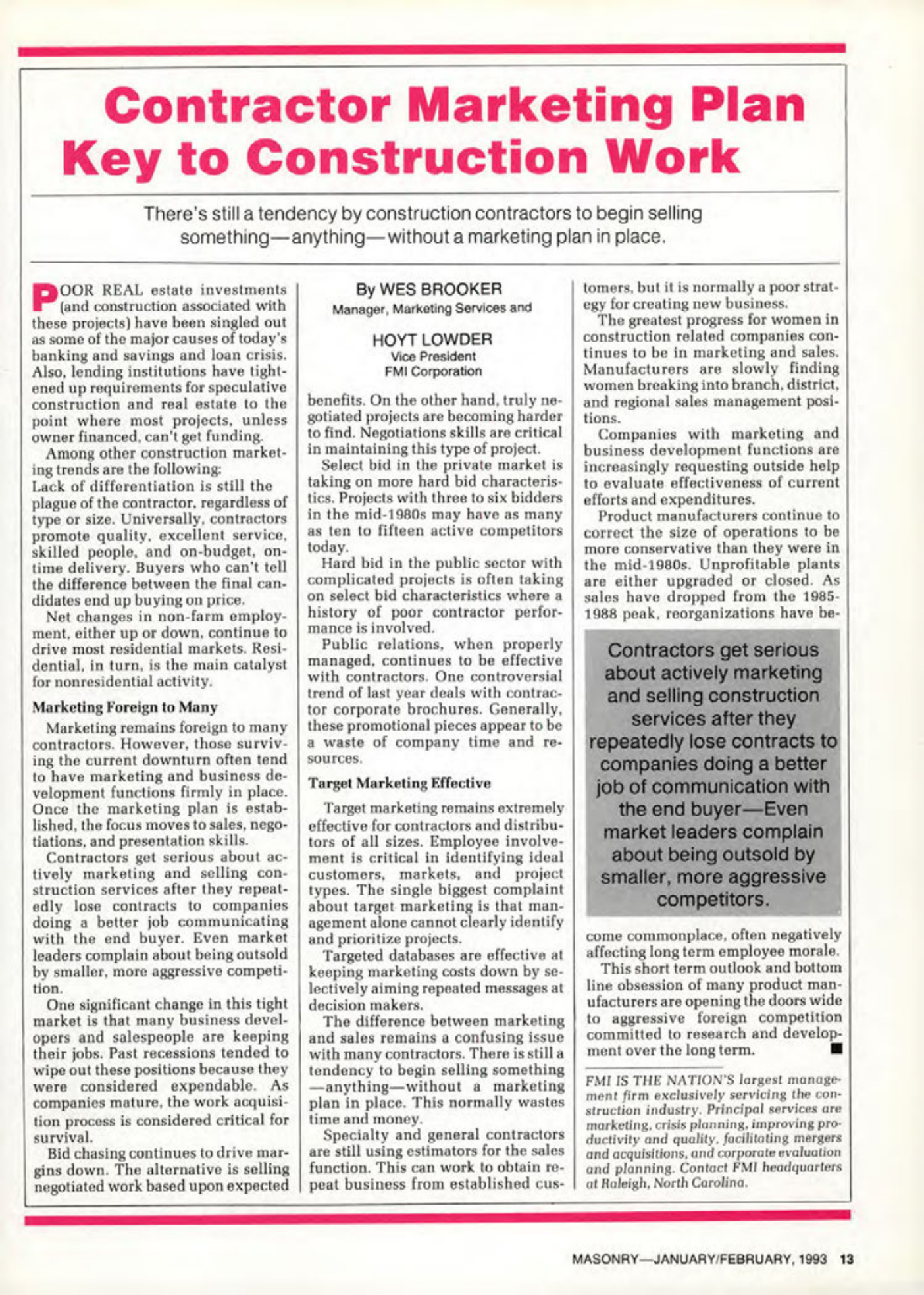 Masonry Magazine February 1993 Page. 13