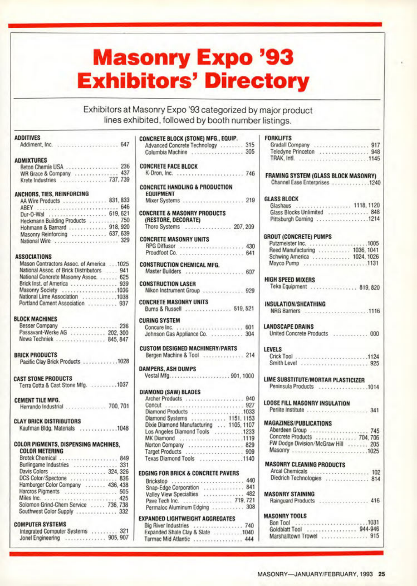Masonry Magazine February 1993 Page. 25