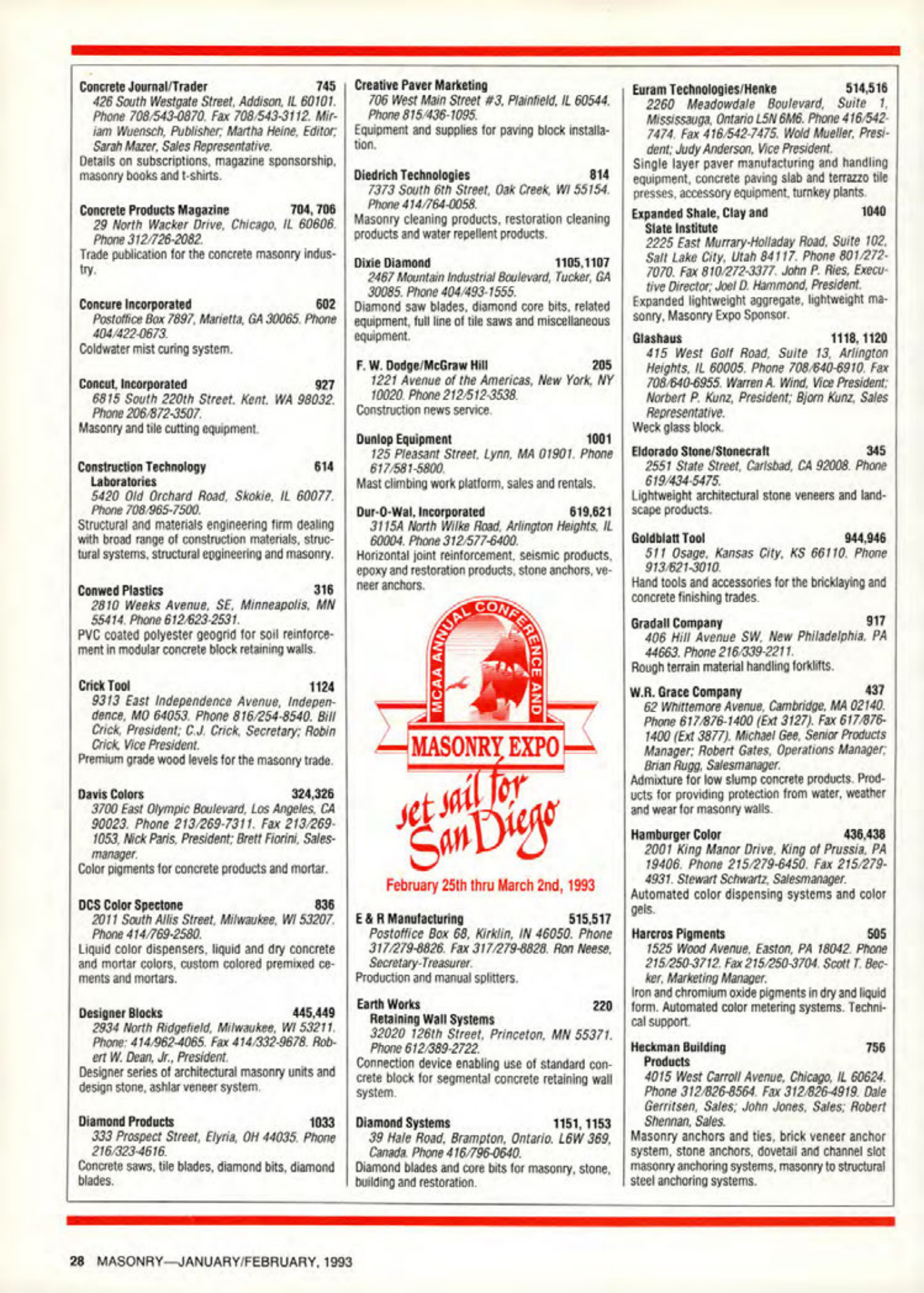 Masonry Magazine February 1993 Page. 28