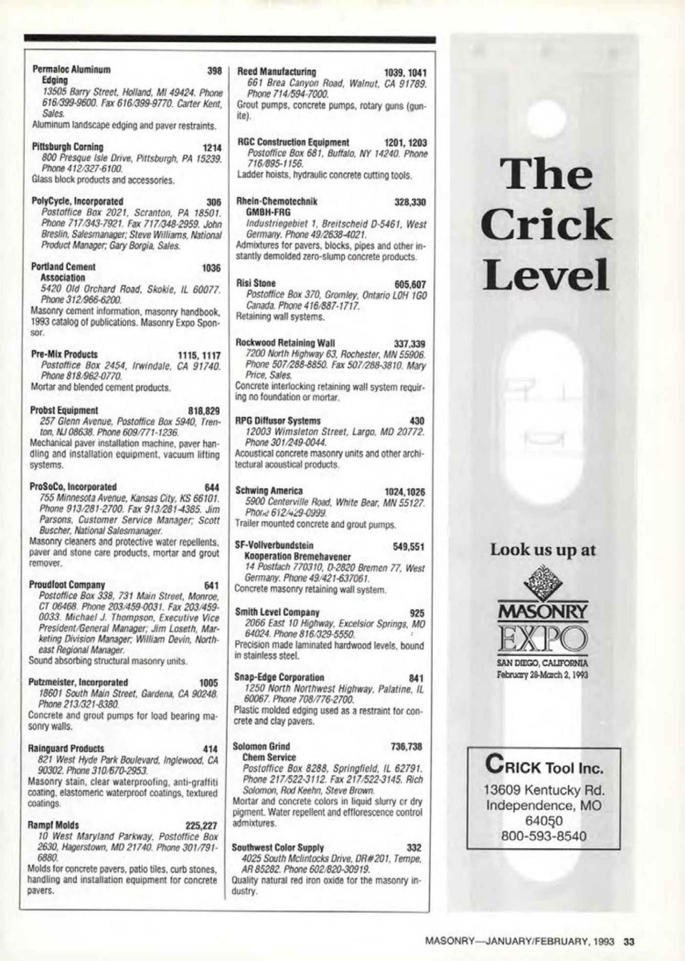 Masonry Magazine February 1993 Page. 33