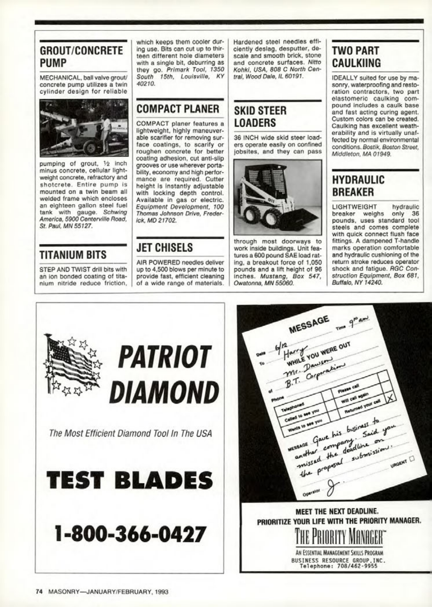 Masonry Magazine February 1993 Page. 74