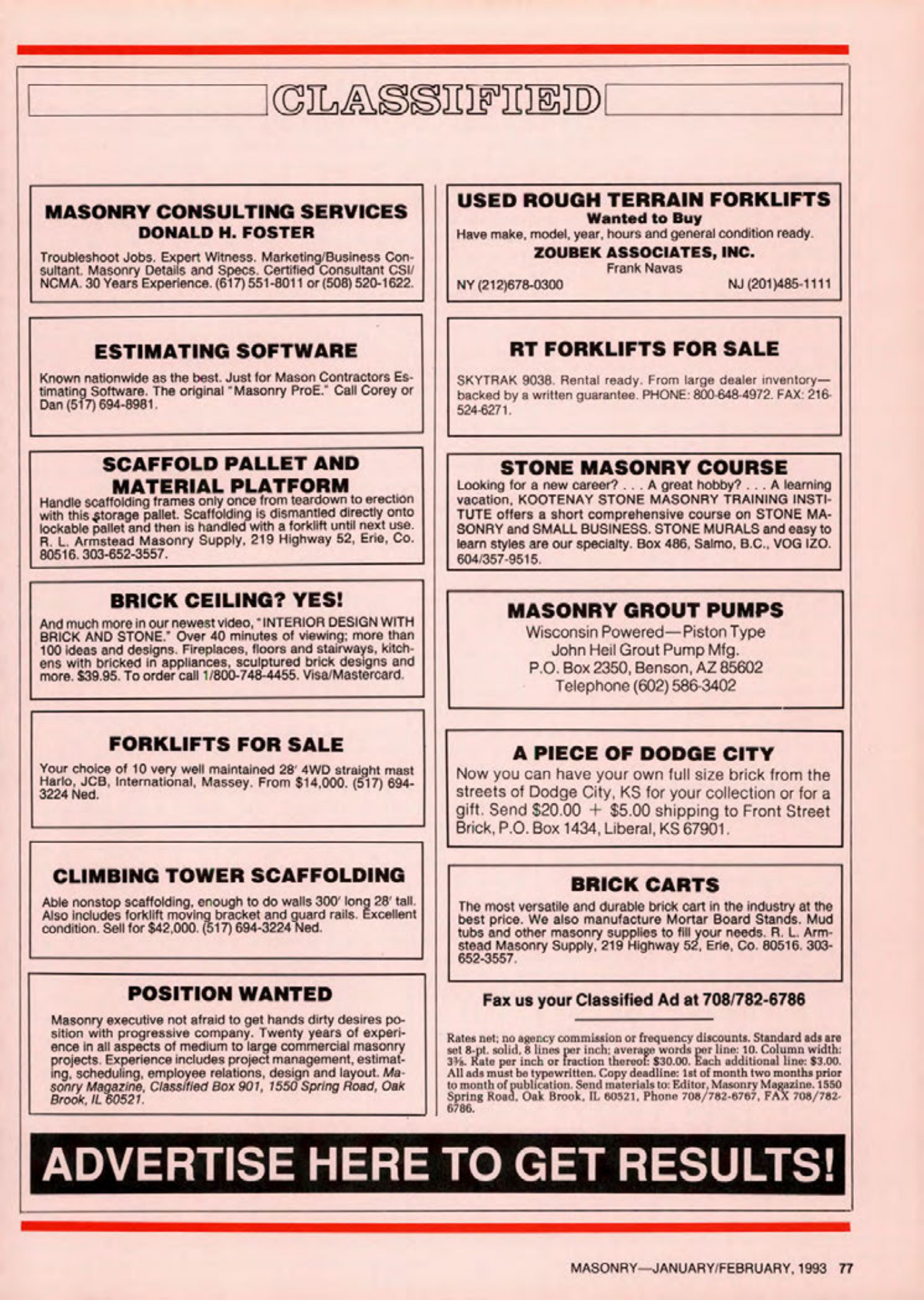 Masonry Magazine February 1993 Page. 77