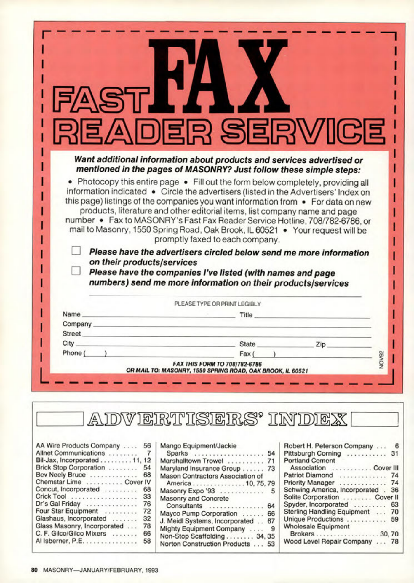 Masonry Magazine February 1993 Page. 80