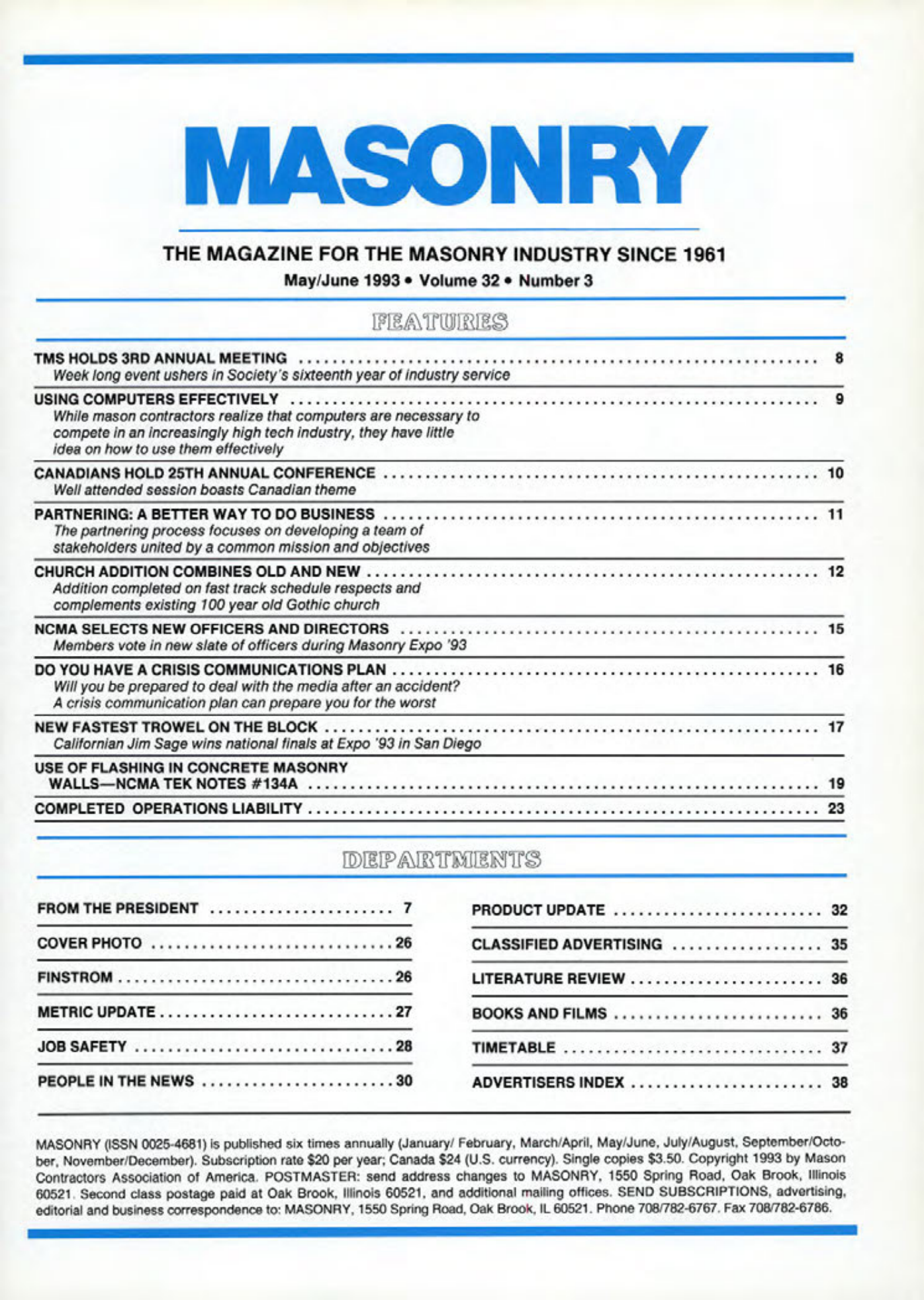 Masonry Magazine June 1993 Page. 3