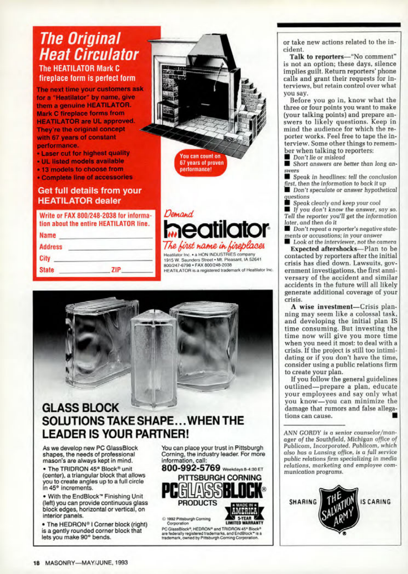 Masonry Magazine June 1993 Page. 18