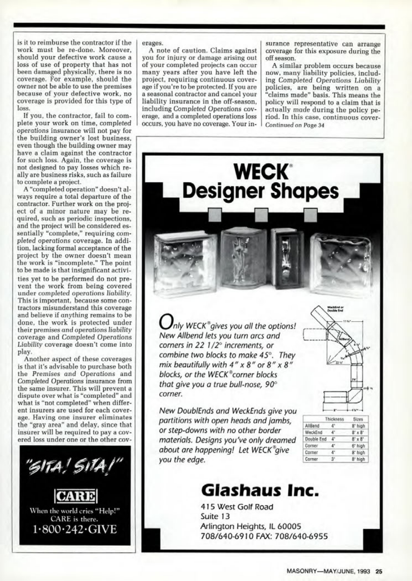 Masonry Magazine June 1993 Page. 25