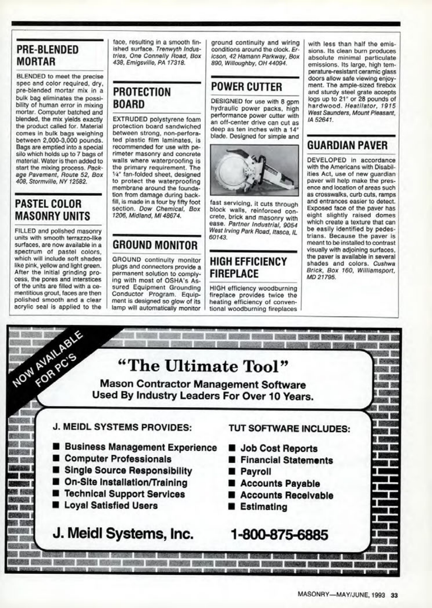 Masonry Magazine June 1993 Page. 33