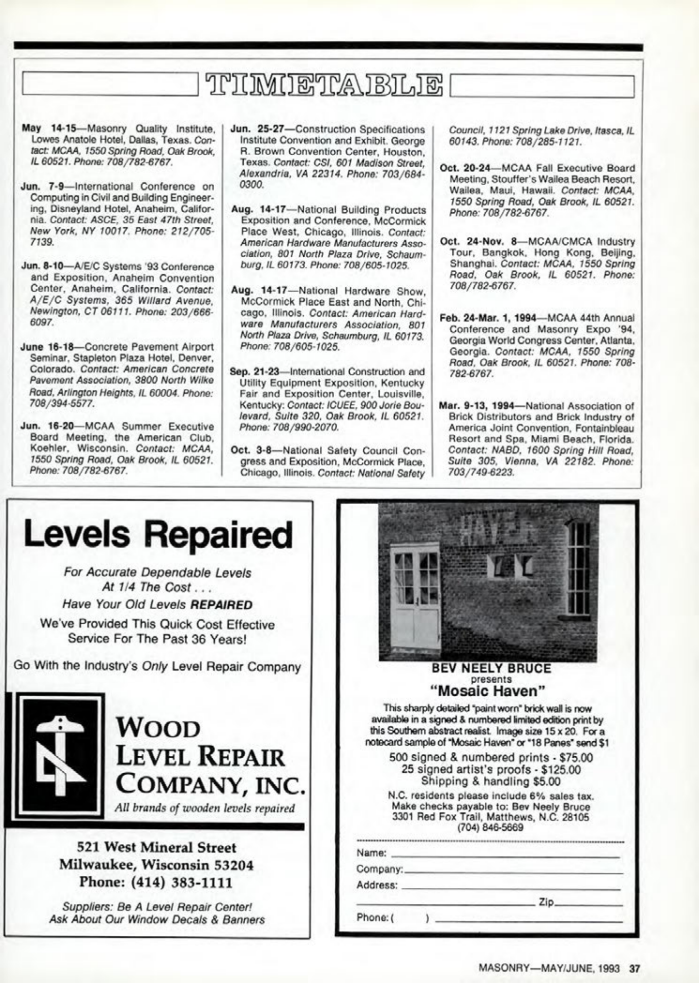 Masonry Magazine June 1993 Page. 37