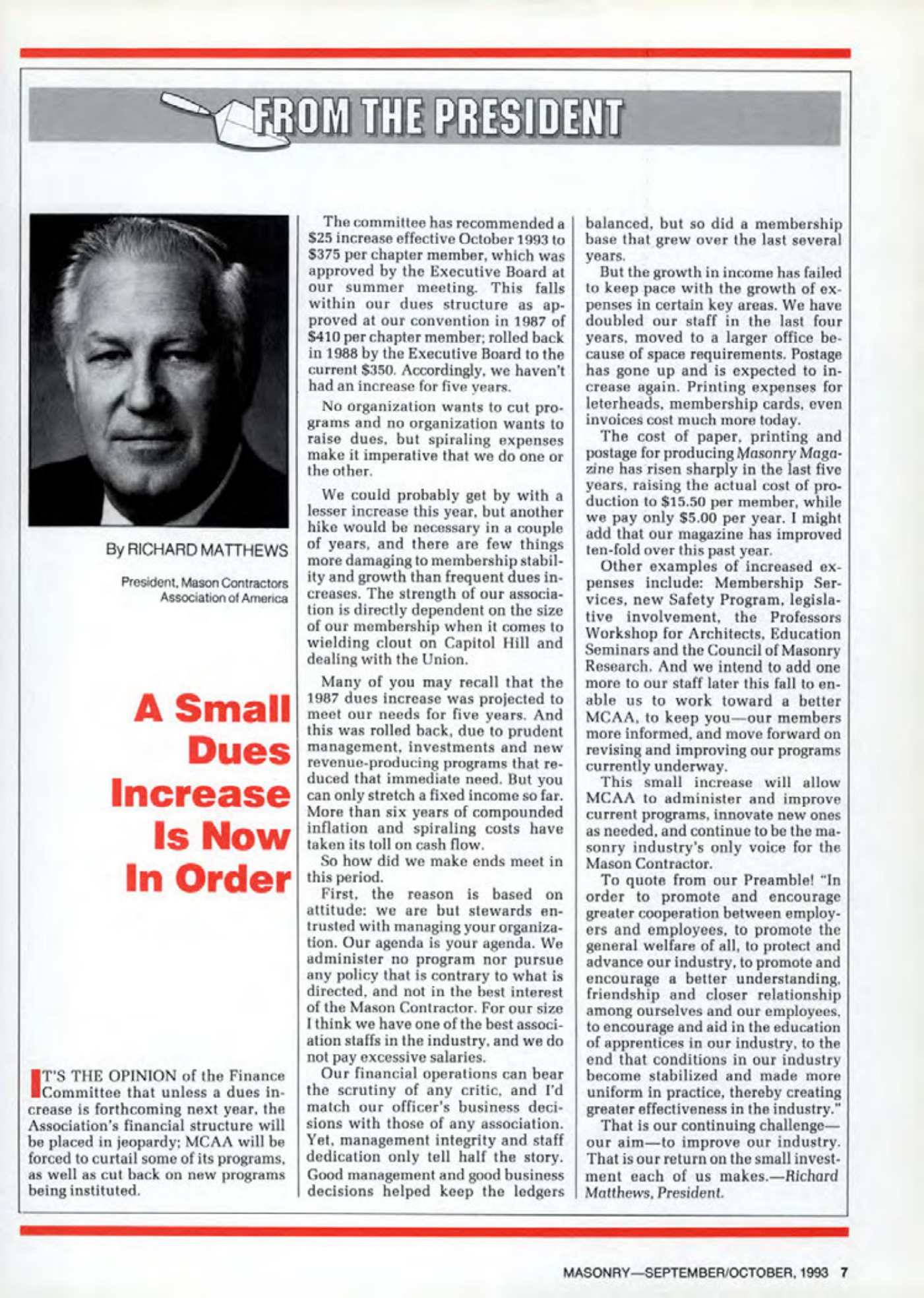 Masonry Magazine October 1993 Page. 7