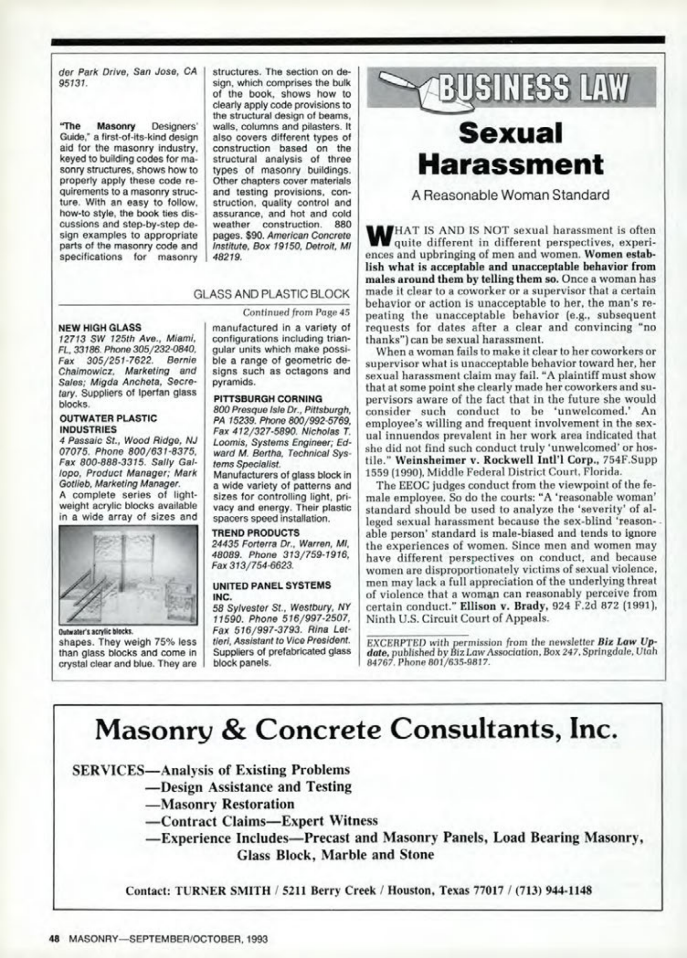 Masonry Magazine October 1993 Page. 48