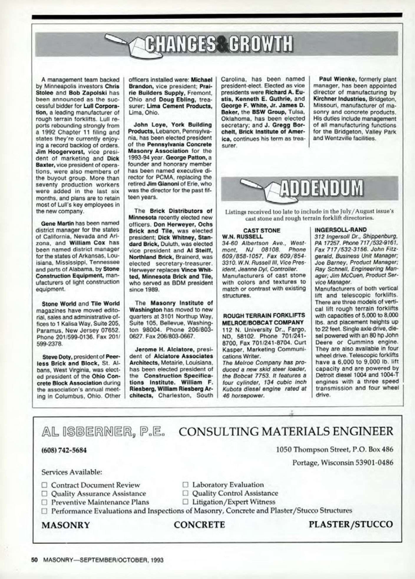 Masonry Magazine October 1993 Page. 50