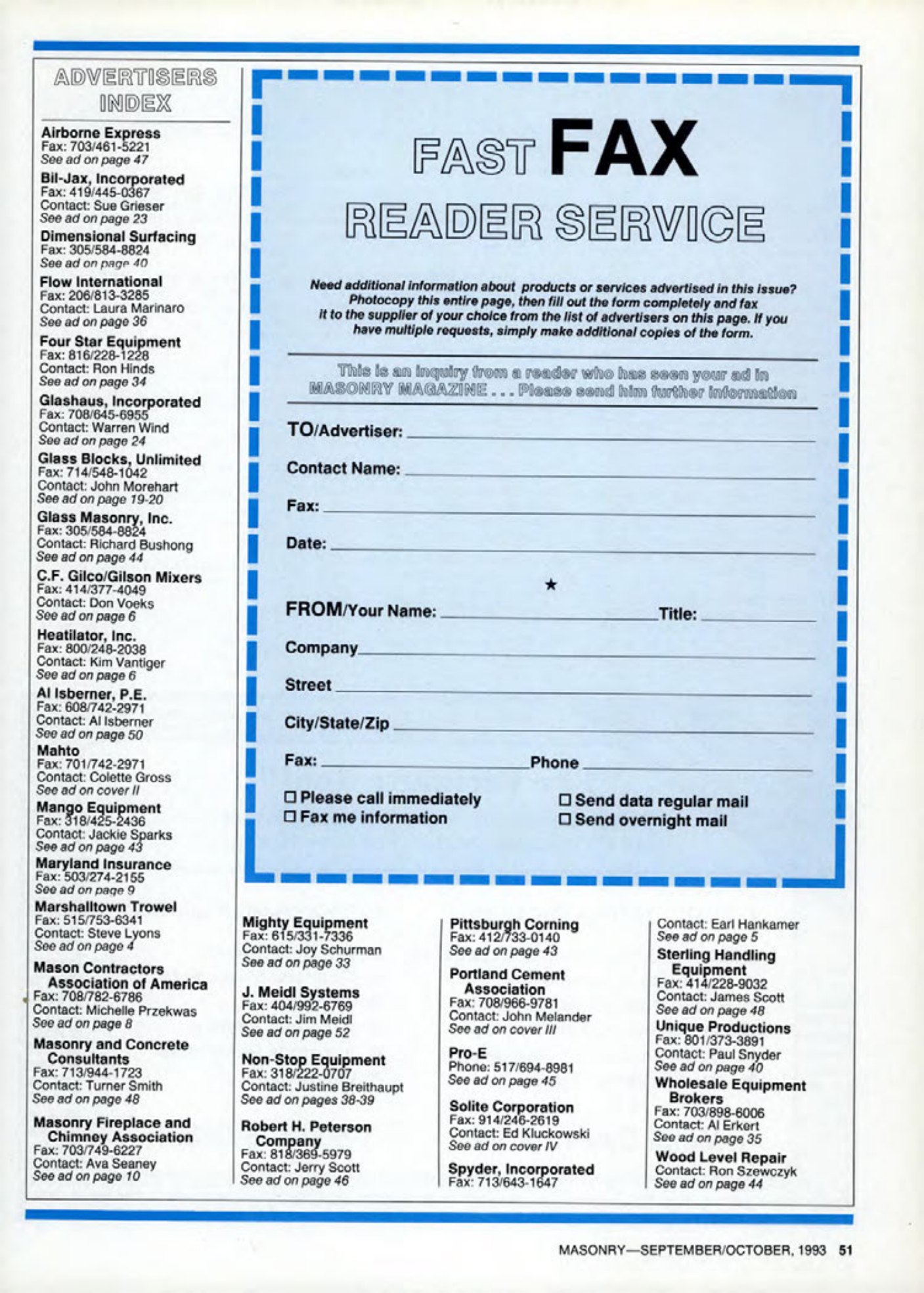 Masonry Magazine October 1993 Page. 51