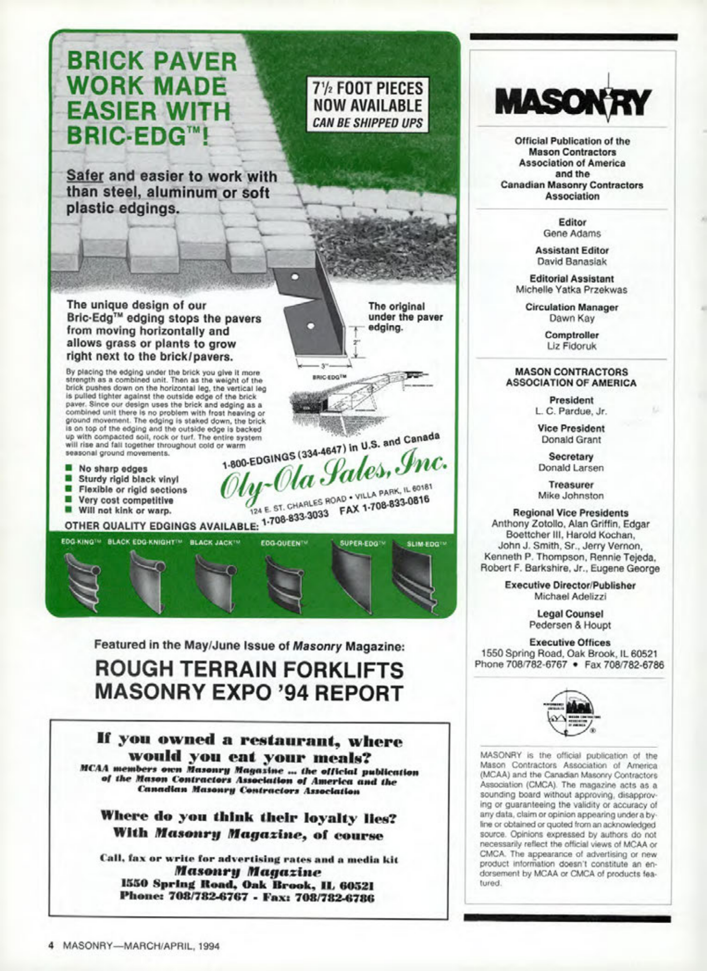 Masonry Magazine April 1994 Page. 4