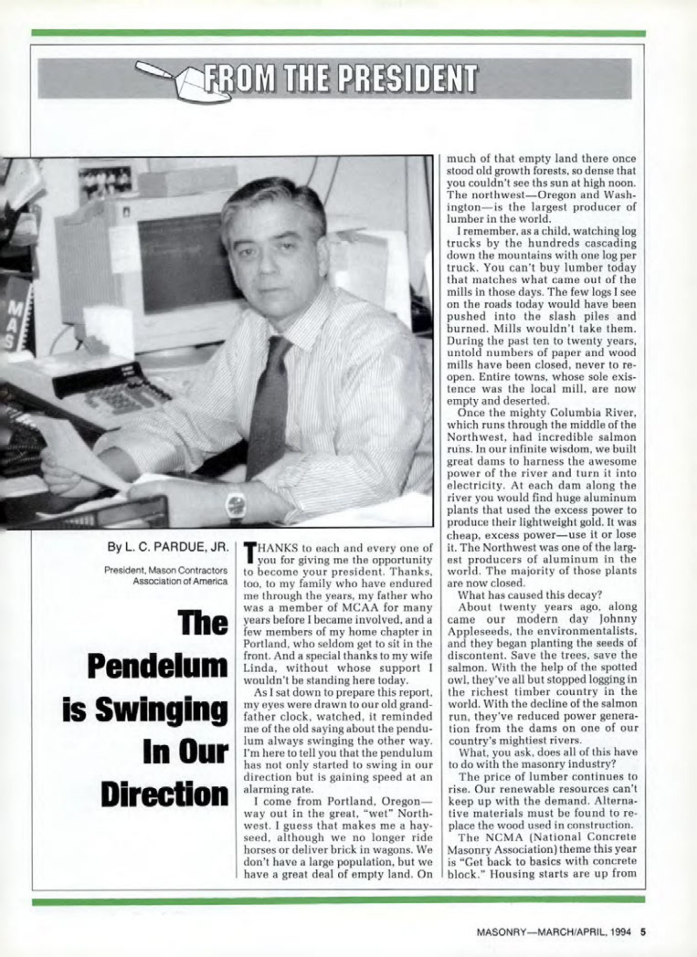 Masonry Magazine April 1994 Page. 5